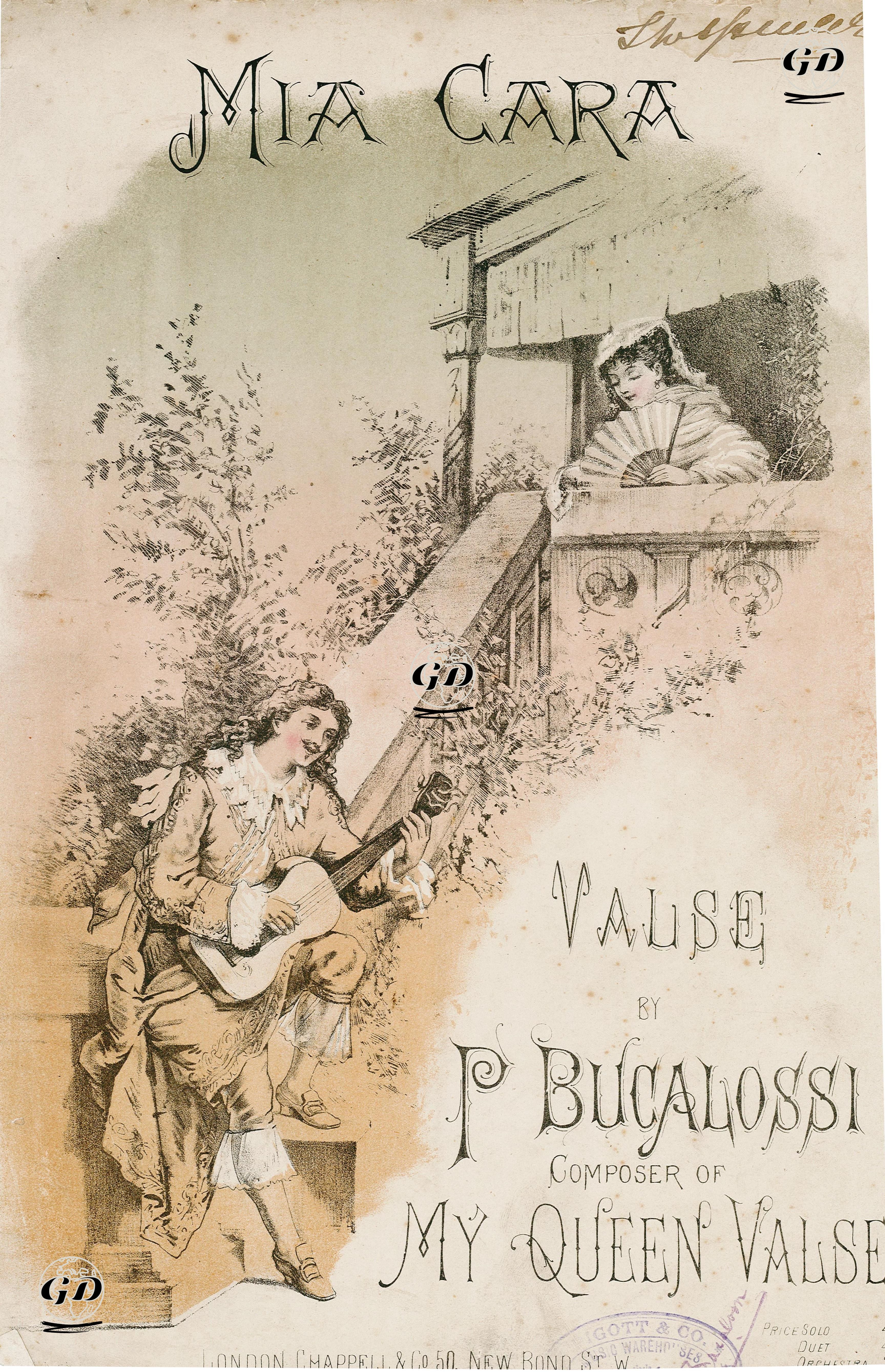 Mia Cara, P.Bucalossi'nin Bestelediği Vals -  - 1880's