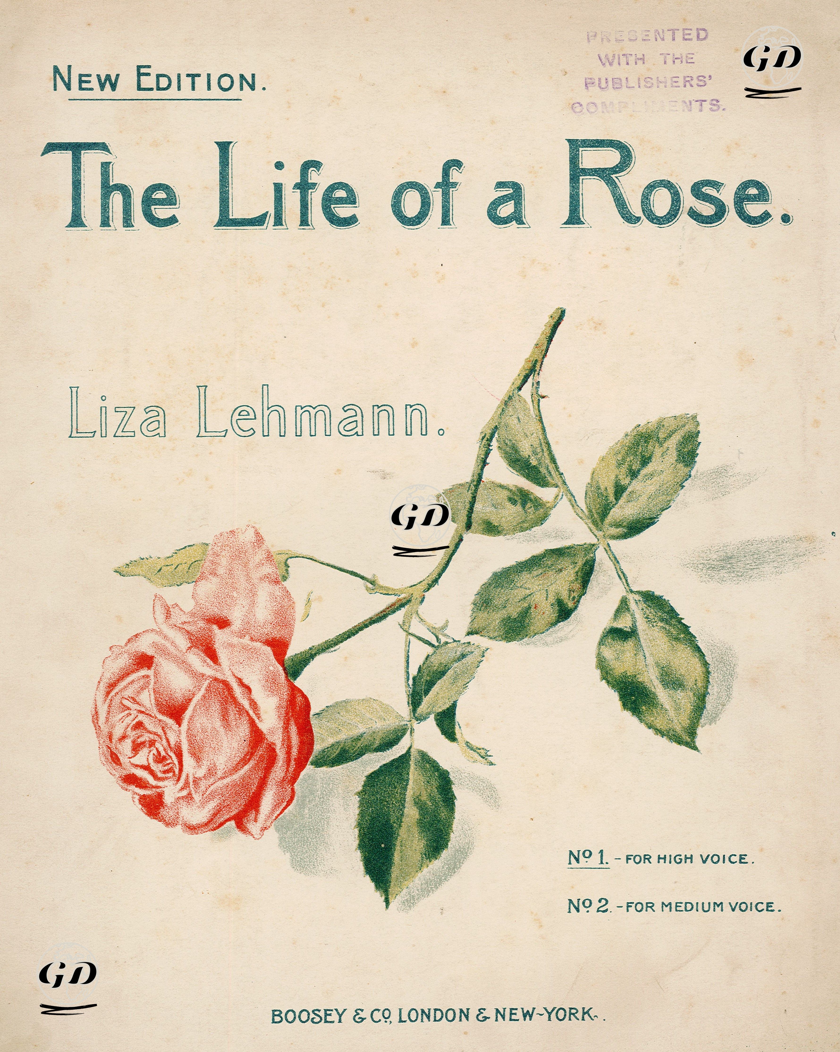 Bir Gülün Hayatı, Liza lehmann Tarafından Bestelenmiş  -  - 1905