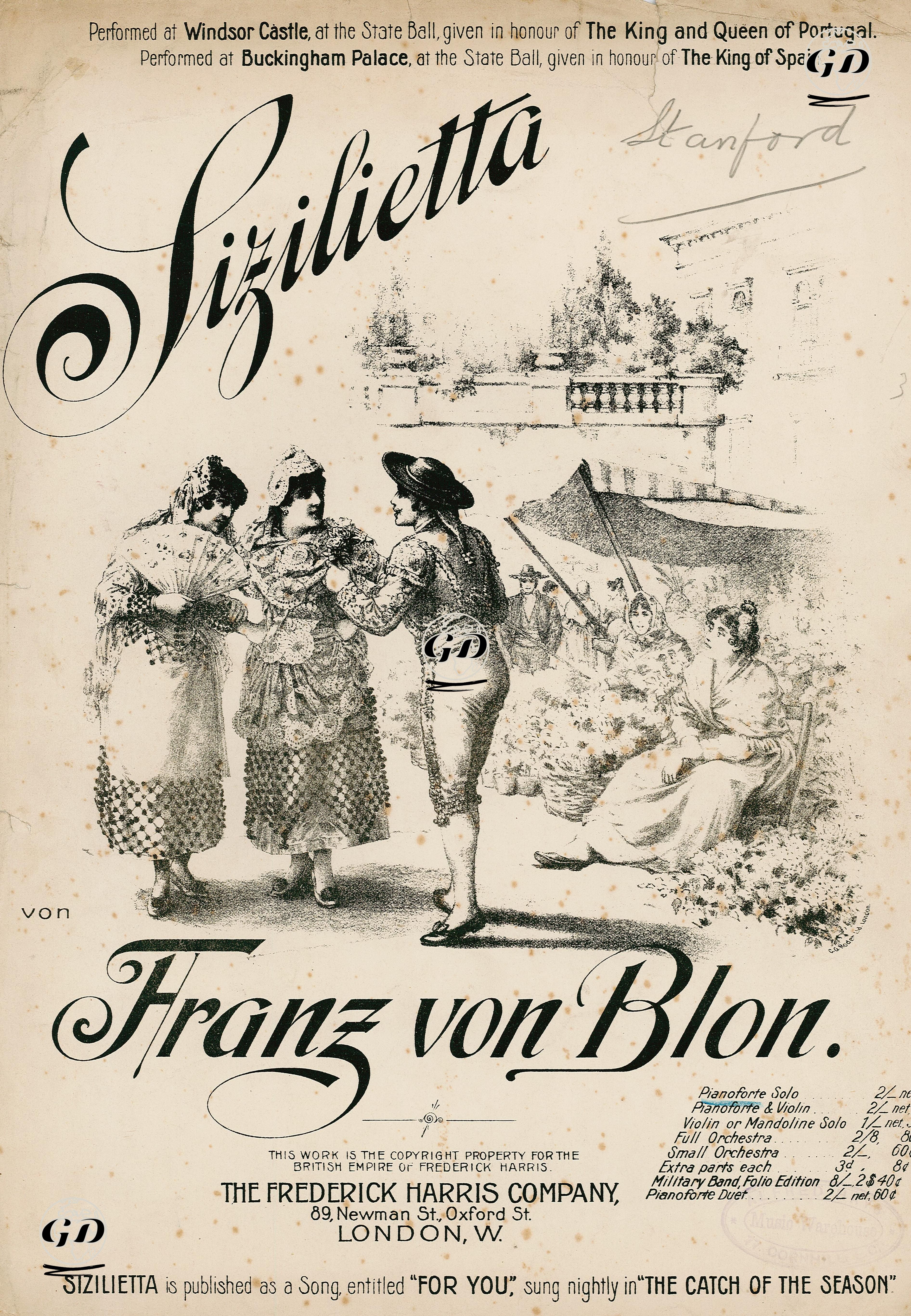 Sizilietta, Franz Von Blon Tarafından Bestelenmiş -  - 1906