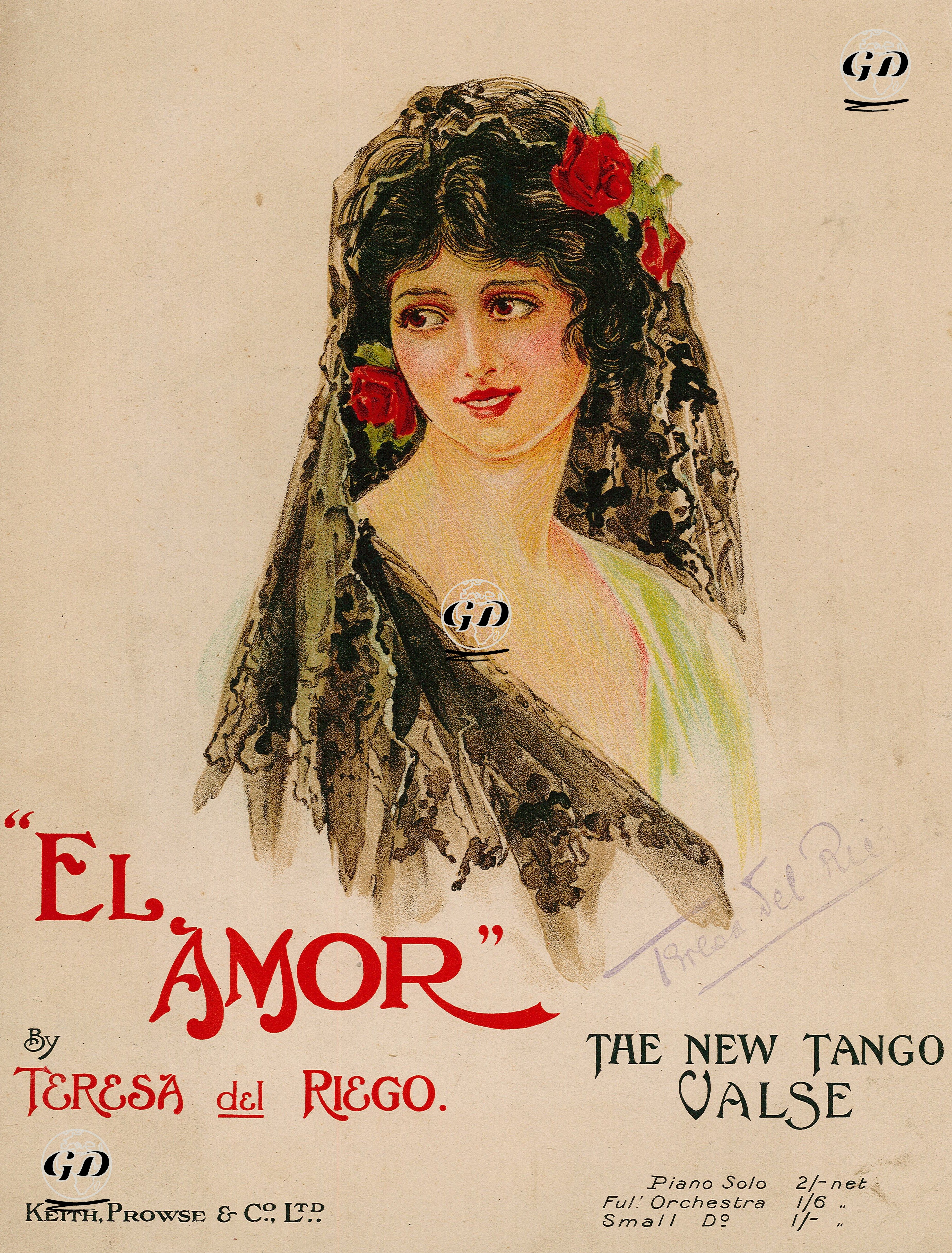 Aşk, Teresa Del Riego'nun Bestelediği Tango Vals -  - 1890's