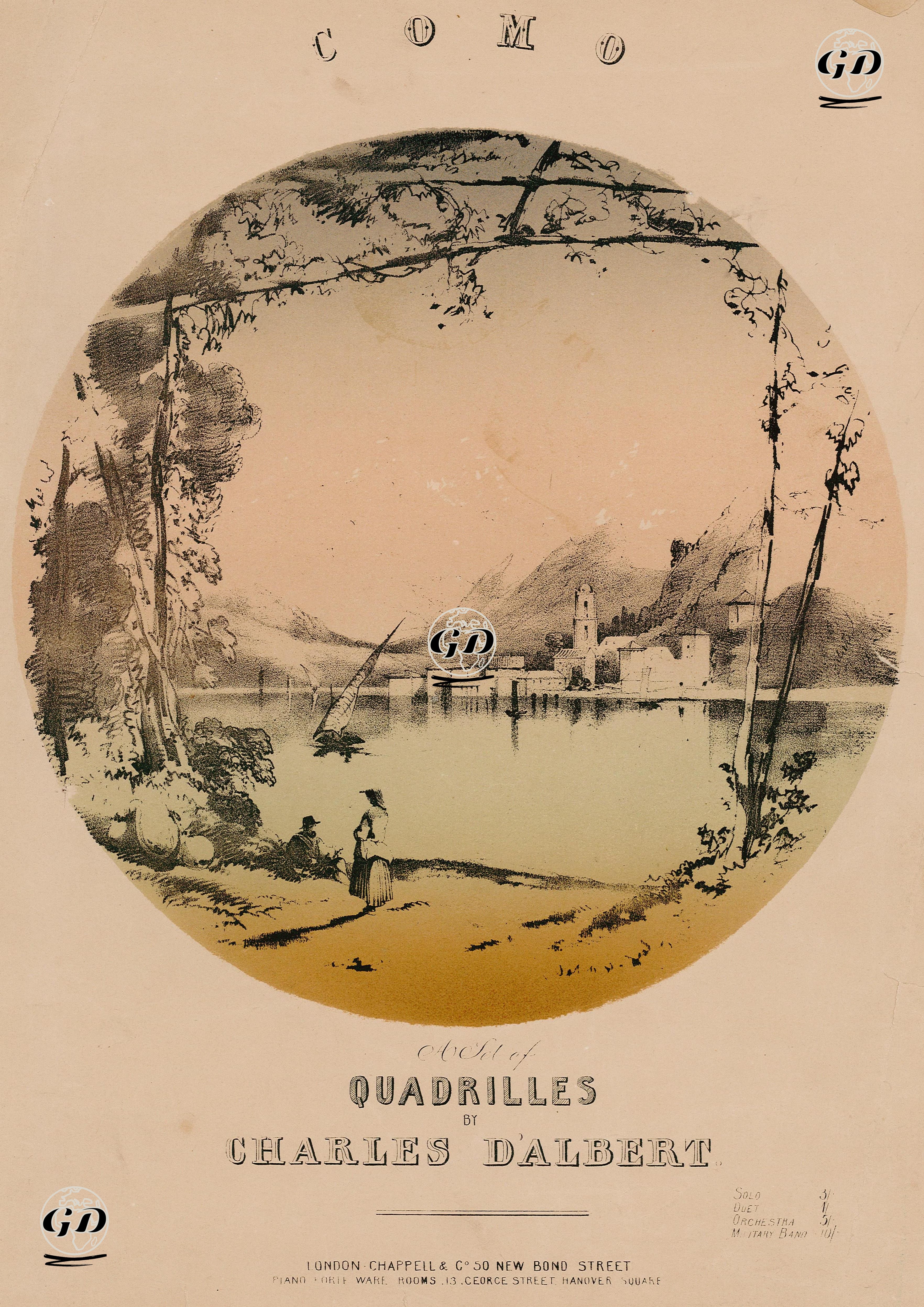 Coma Gölü,  Charles D'Albert'in Bestelediği Kadriller  -  - 1850's