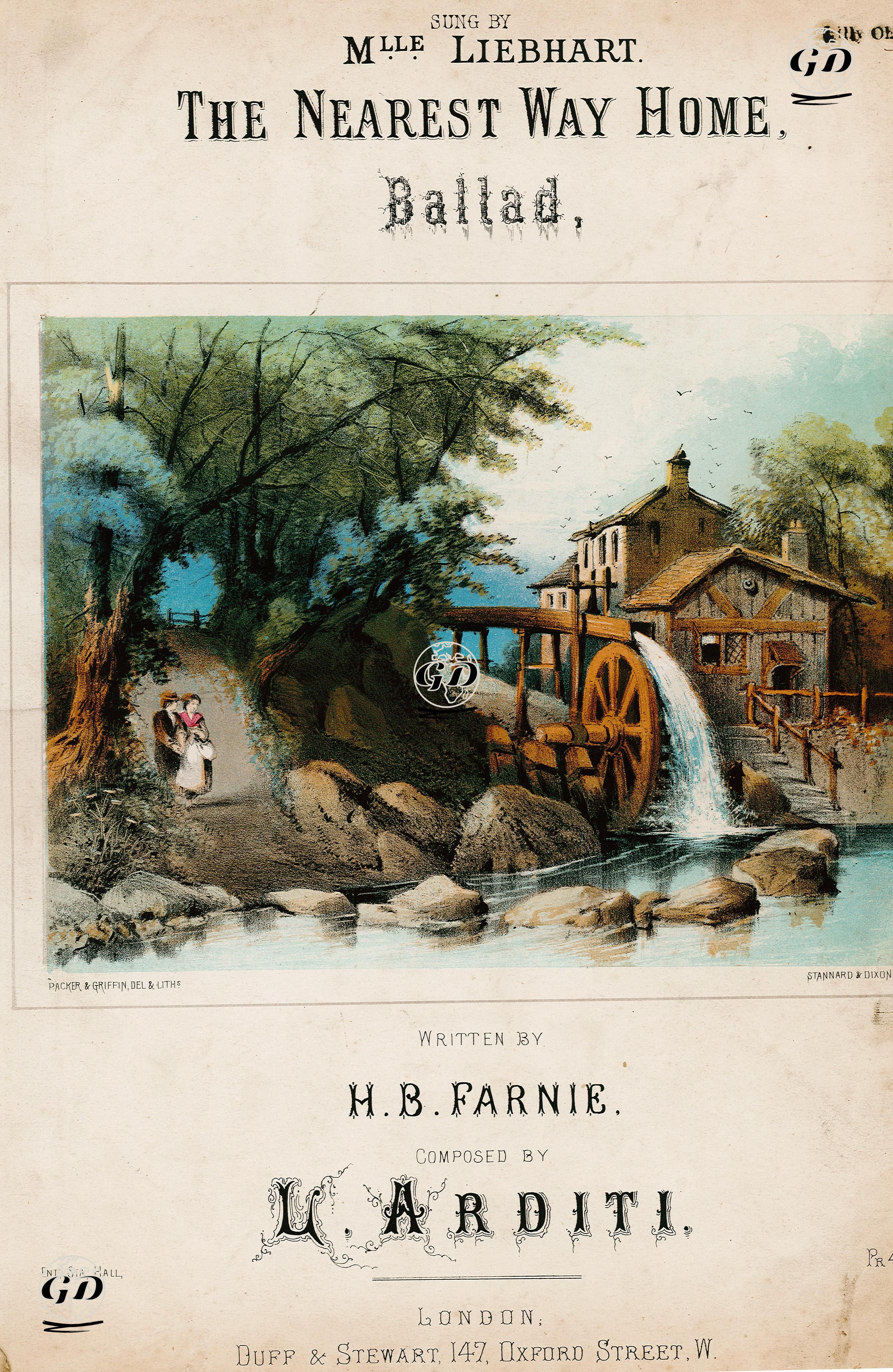 Eve En Yakın Yol, L.Arditi'nin Bestelediği, H.B.Farnie'nin Sözlerini Yazdığı Ve Mlle. Liebhart'ın Söylediği Halk Şarkısı - Thomas Packer (Active 1847-1897)-Griffin - 1860's