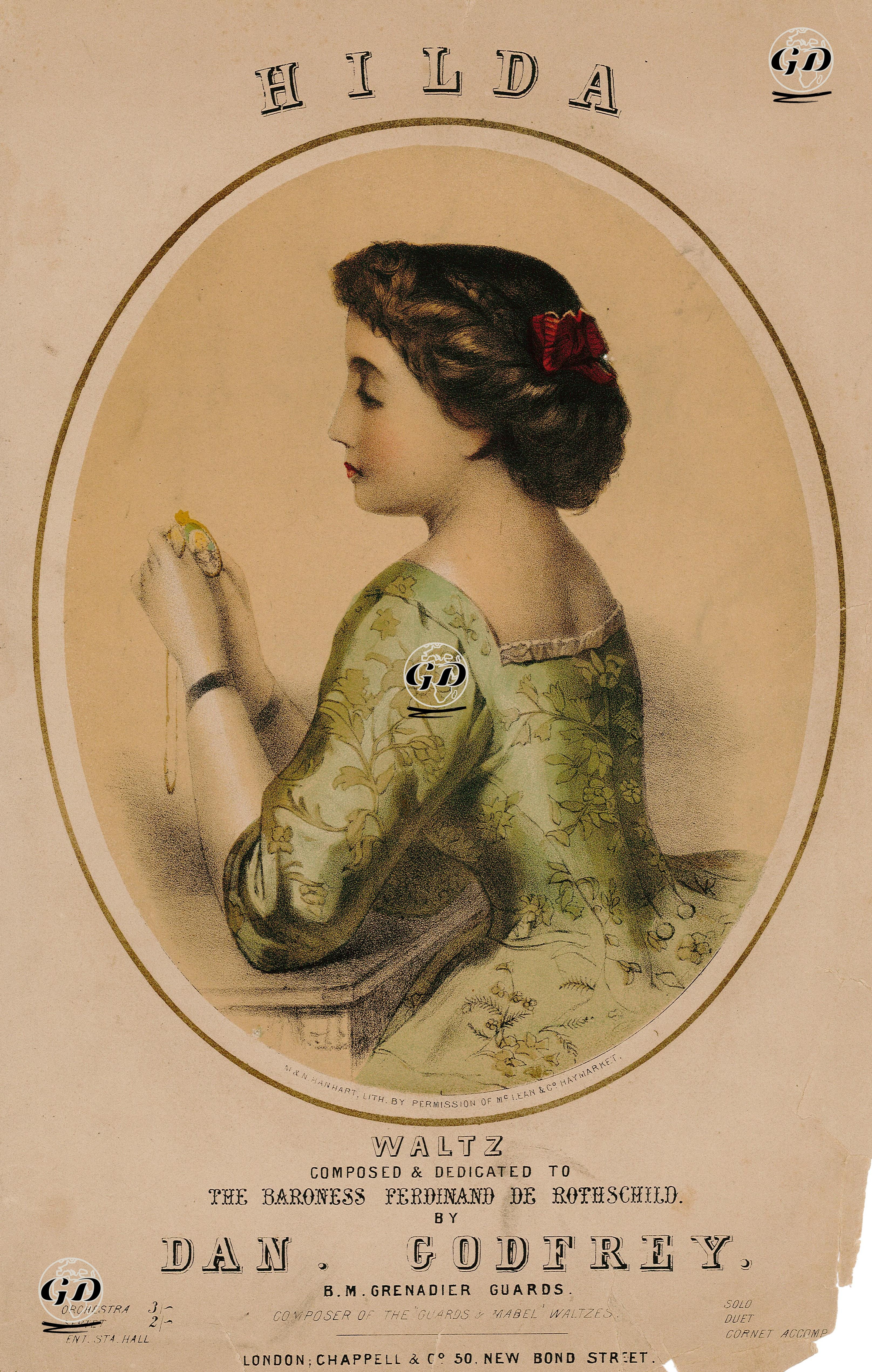 Hilda, Waltz Composed & Dedicated To Barones Ferdinand De Rothschild By Dan Godfrey -  - 1860's