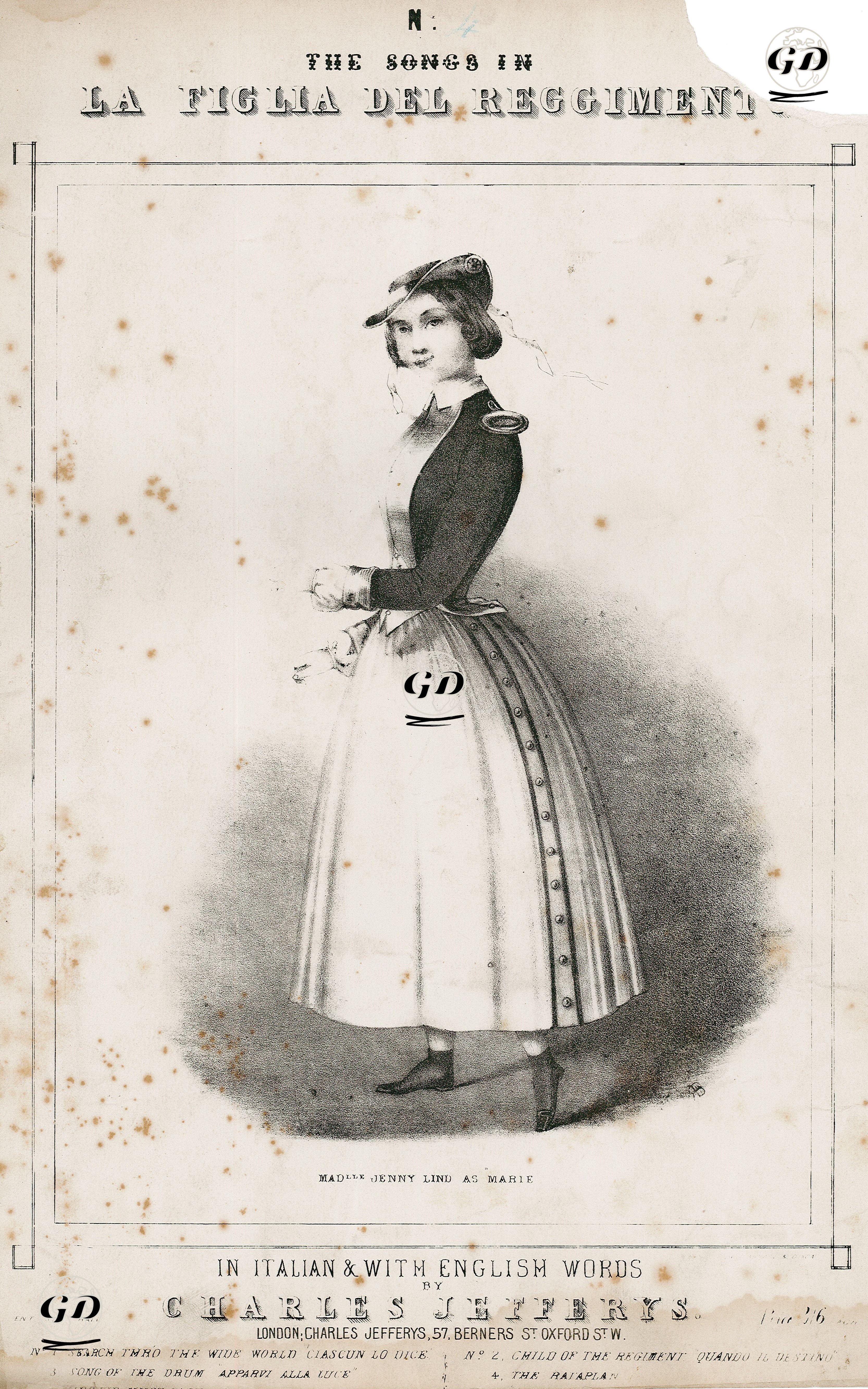 Charles Jefferys'in Yazdığı Alayın Kızı Operasındaki Şarkılar -  - 1849