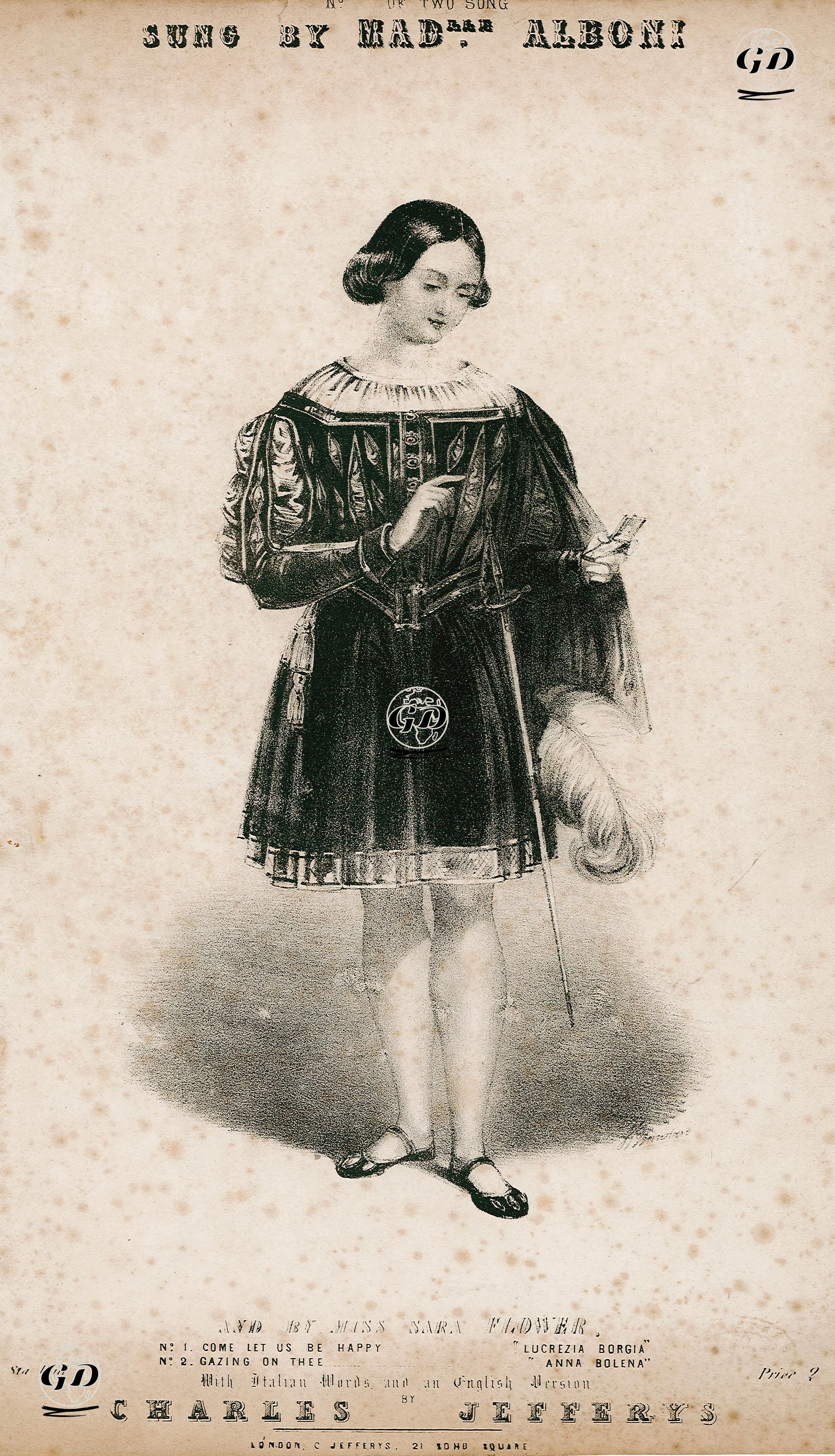  Charles Jefferys'in Yazdığı Madler Alboni Ve Sara Flower'in Söylediği Şarkılar -  - 1850's