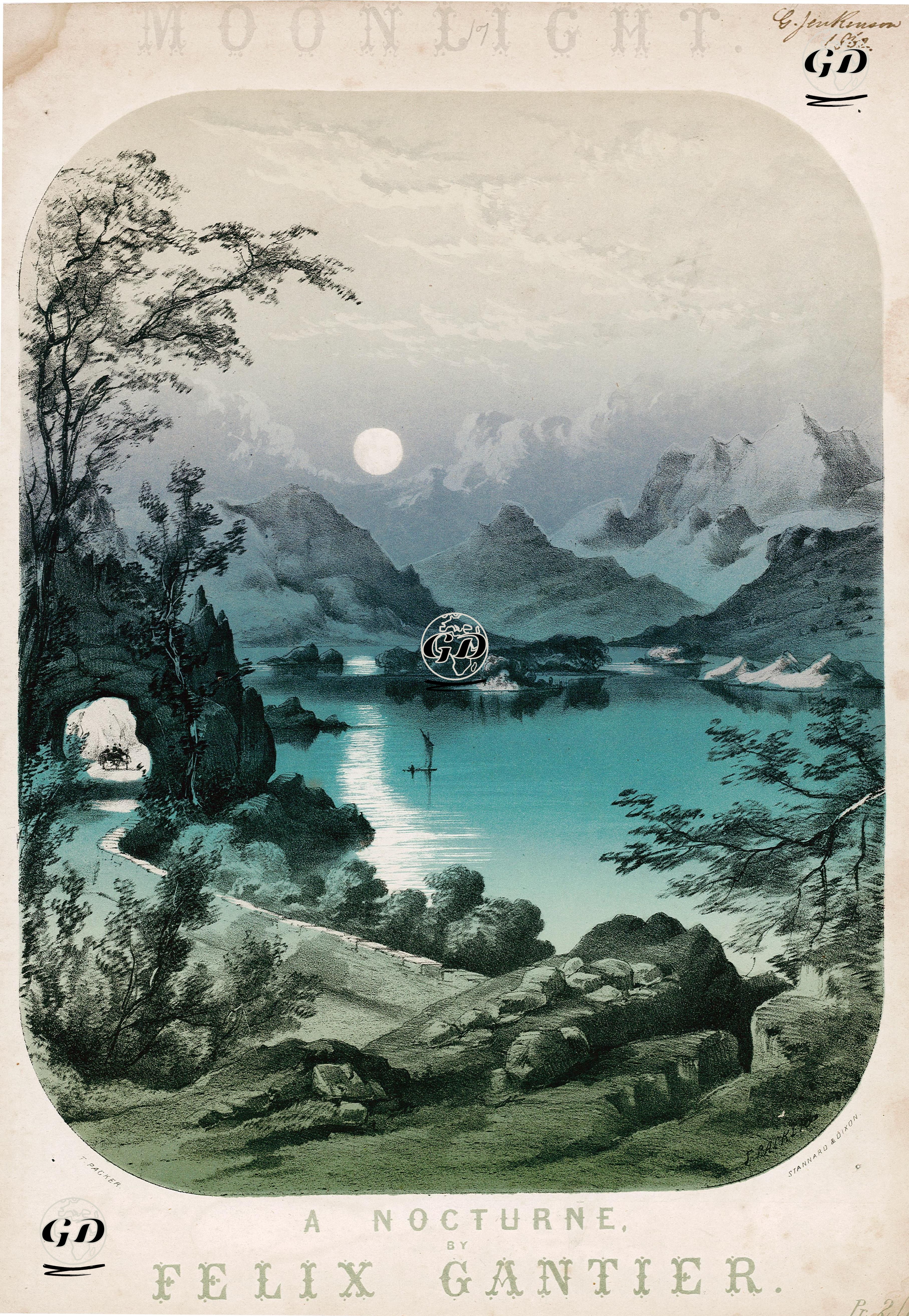 Moonlight, A Nocturne By Felix Gantier - Thomas Packer (Active 1847-1897) - 1860's