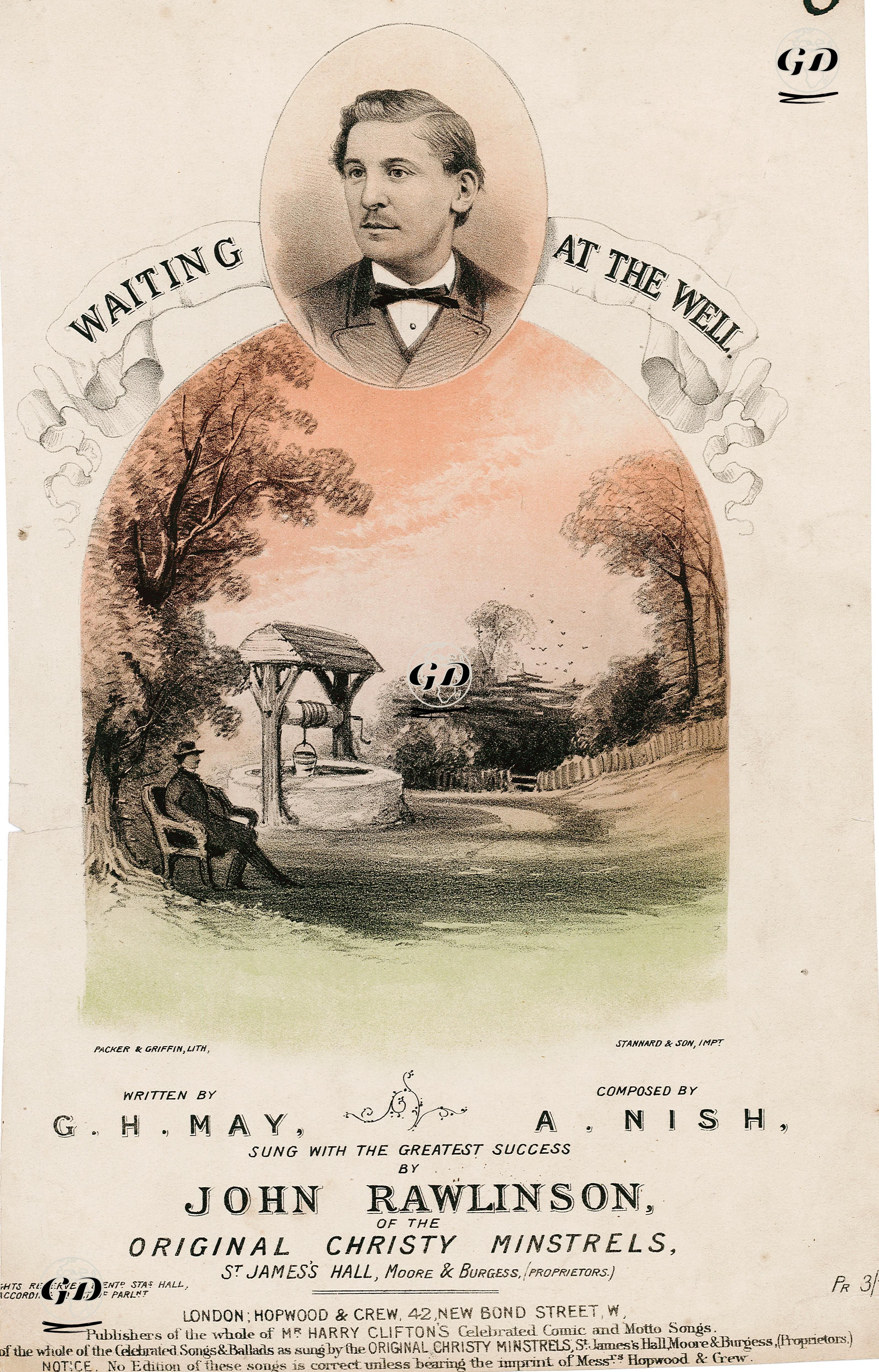 Su Kuyusunda Beklerken, A.Nish'in Bestelediği, G.H.May'ın Sözlerini Yazdığı Ve John Rawlinson'un Söylediği Şarkı - Thomas Packer (Active 1847-1897)-Griffin - 1880's