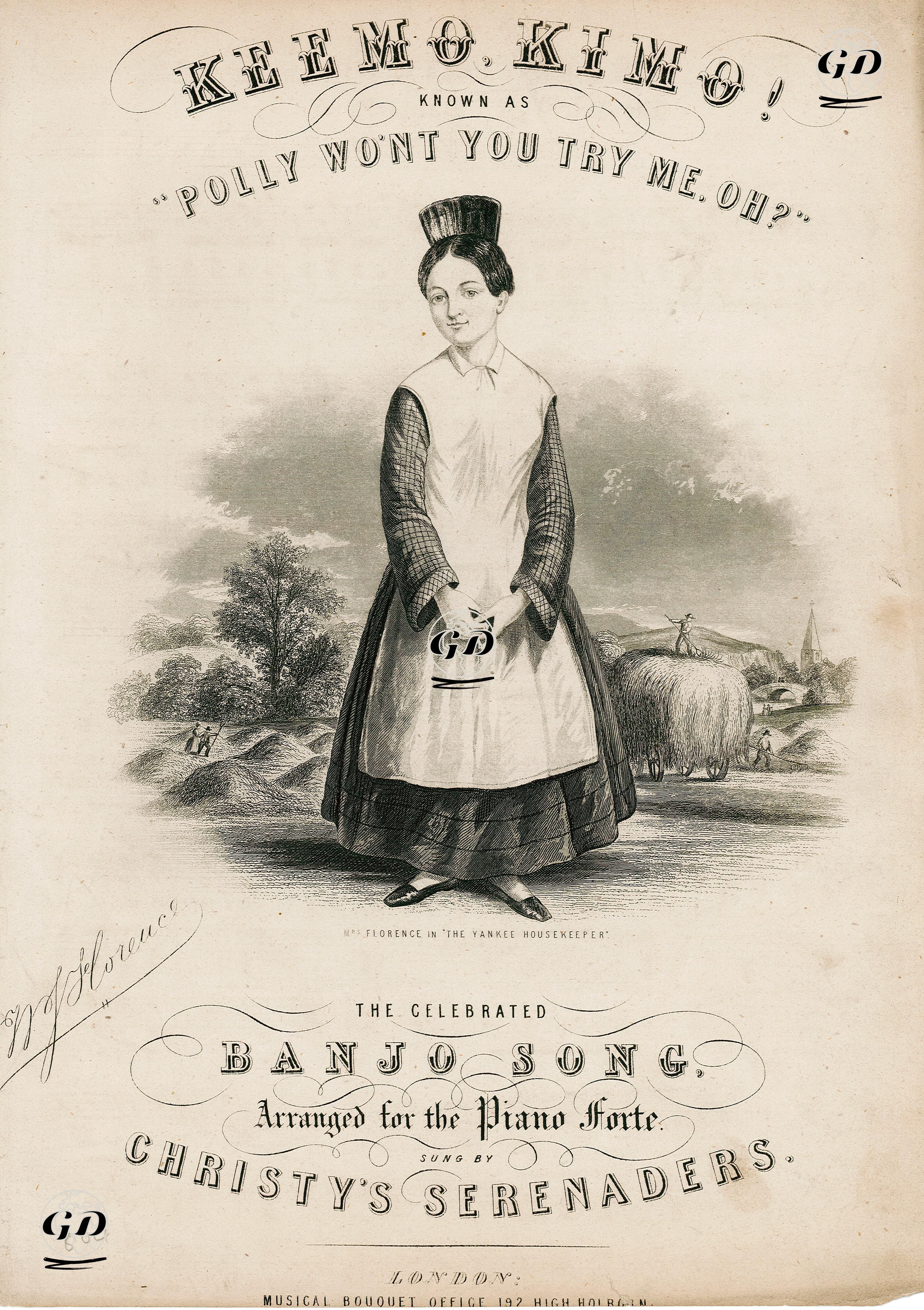 Keemo, Kimo, Piyano İçin Meşhur Banço Şarkısı- Kuzey Amerikalı Hizmetkar Bayan Florence -  - 1849