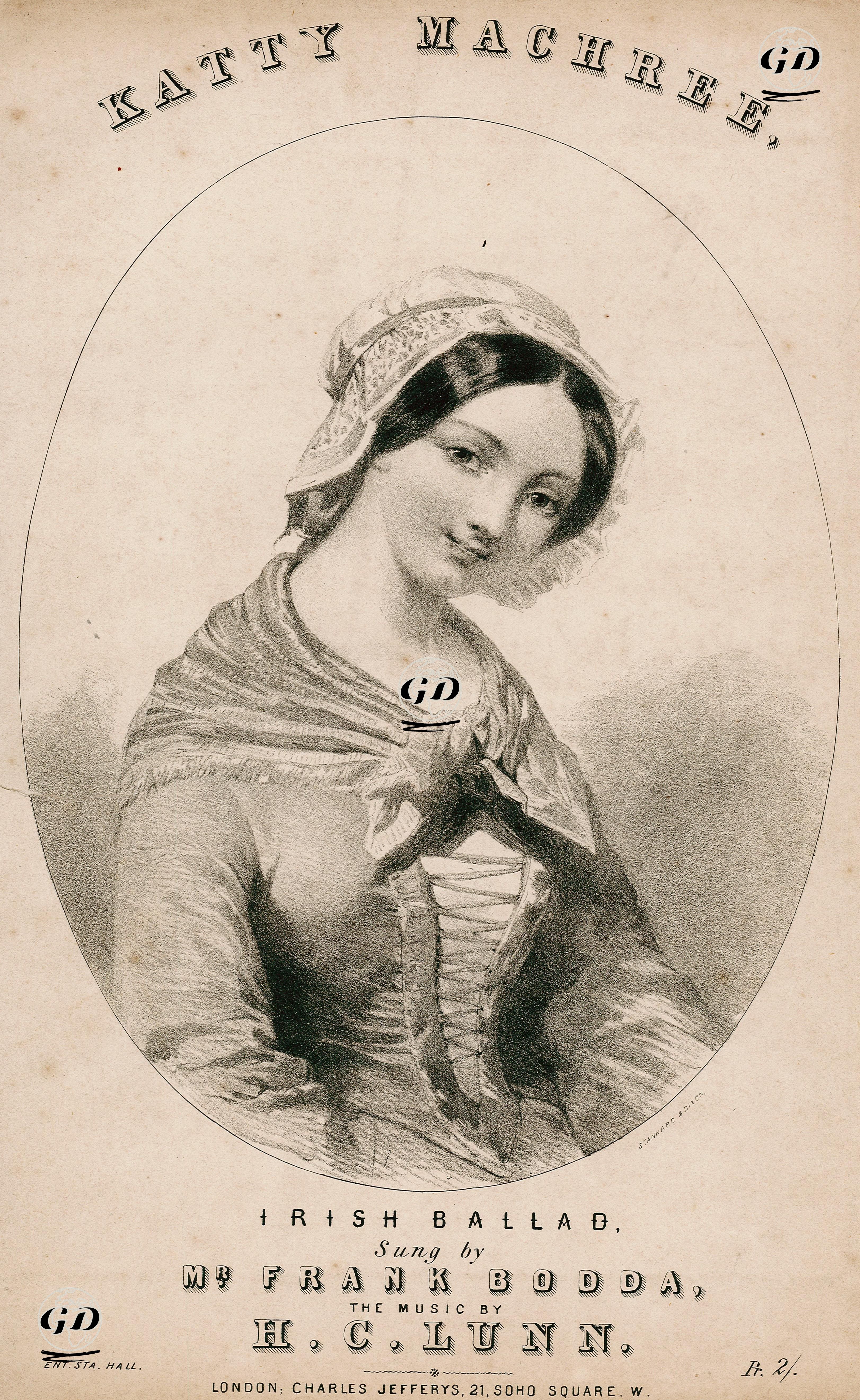 Katty Machree, H.C.Lunn'un Baetelediği Ve Frank Booda'nın Söylediği İrlanda Halk Şarkısı -  - 1850's