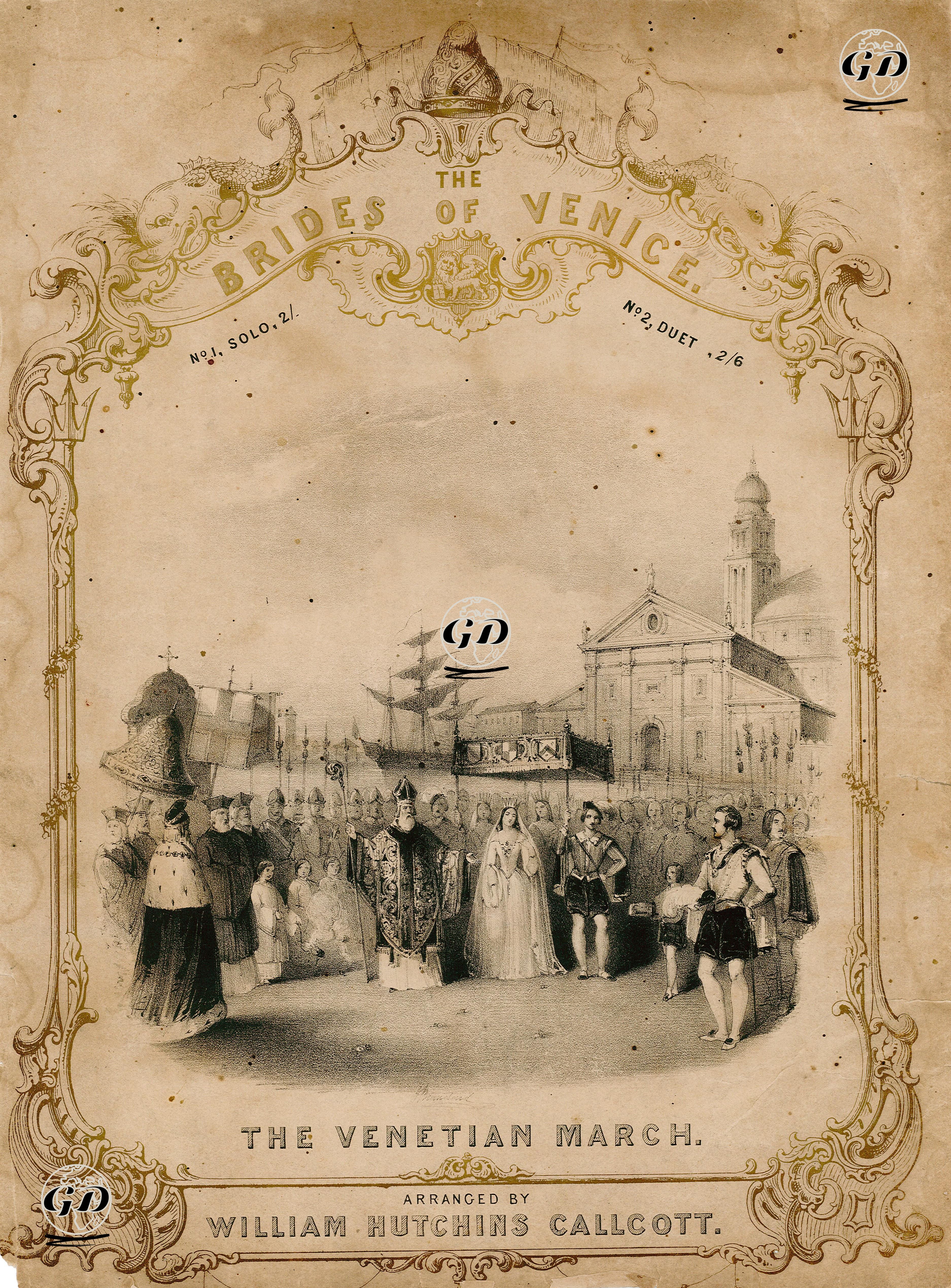 The Brides Of Venice, The Venetian March Arranged By William Hutchins Callcott -  - 1850's