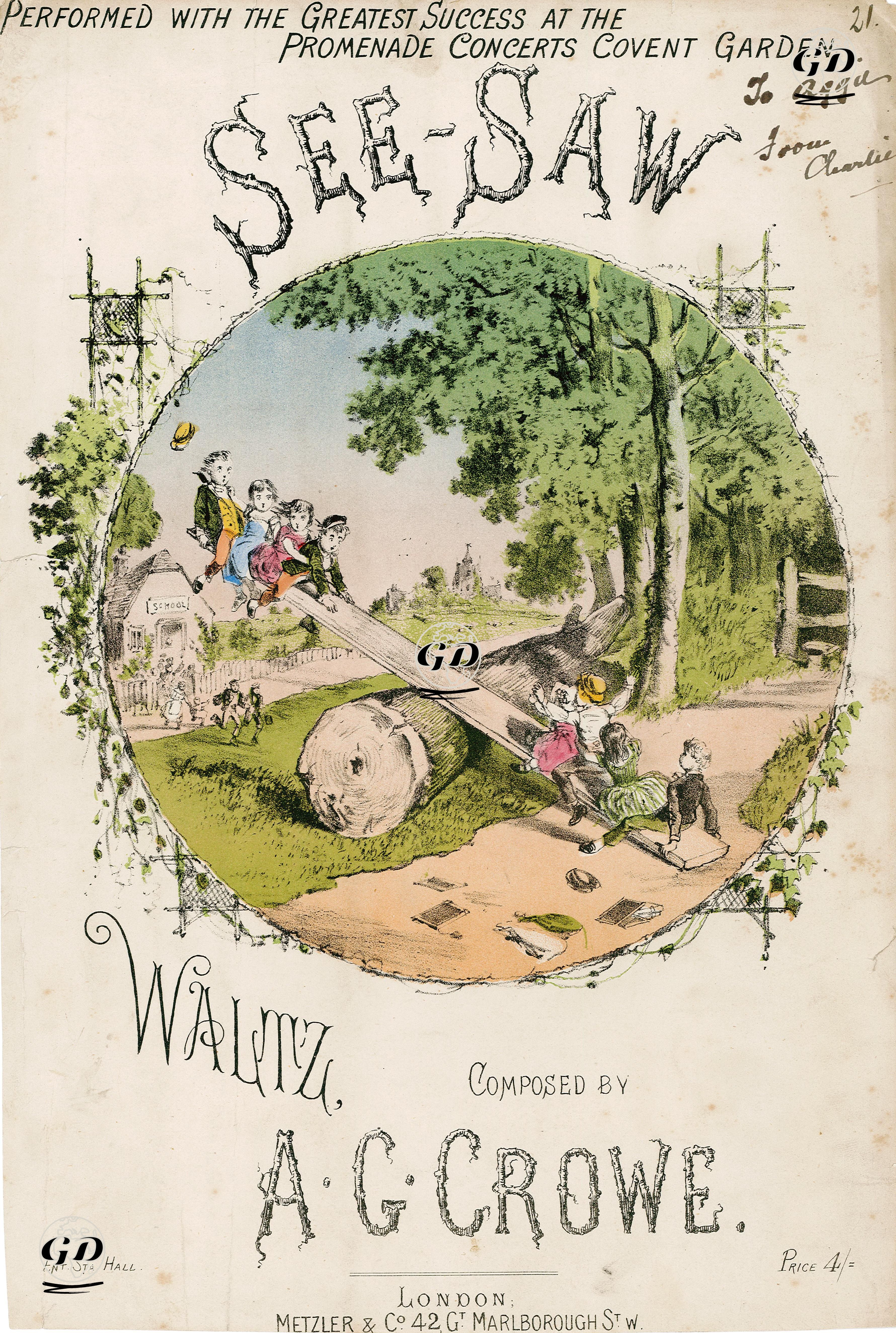 Tahterevalli, A.G.Crowe'nin Bestelediği Vals -  - 1870's
