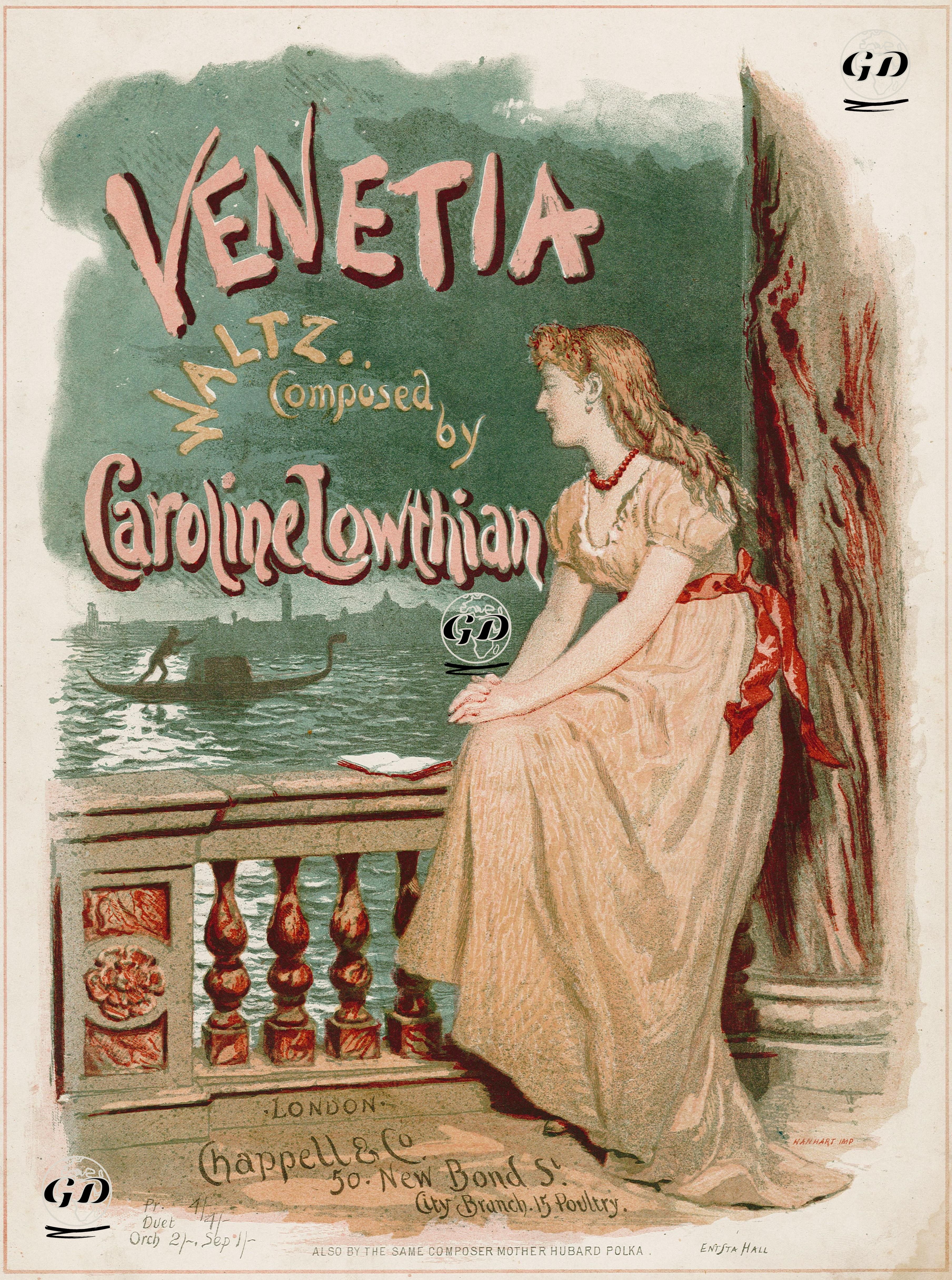 Venedik, Caroline Lowthian'in Bestelediği Vals -  - 1890's