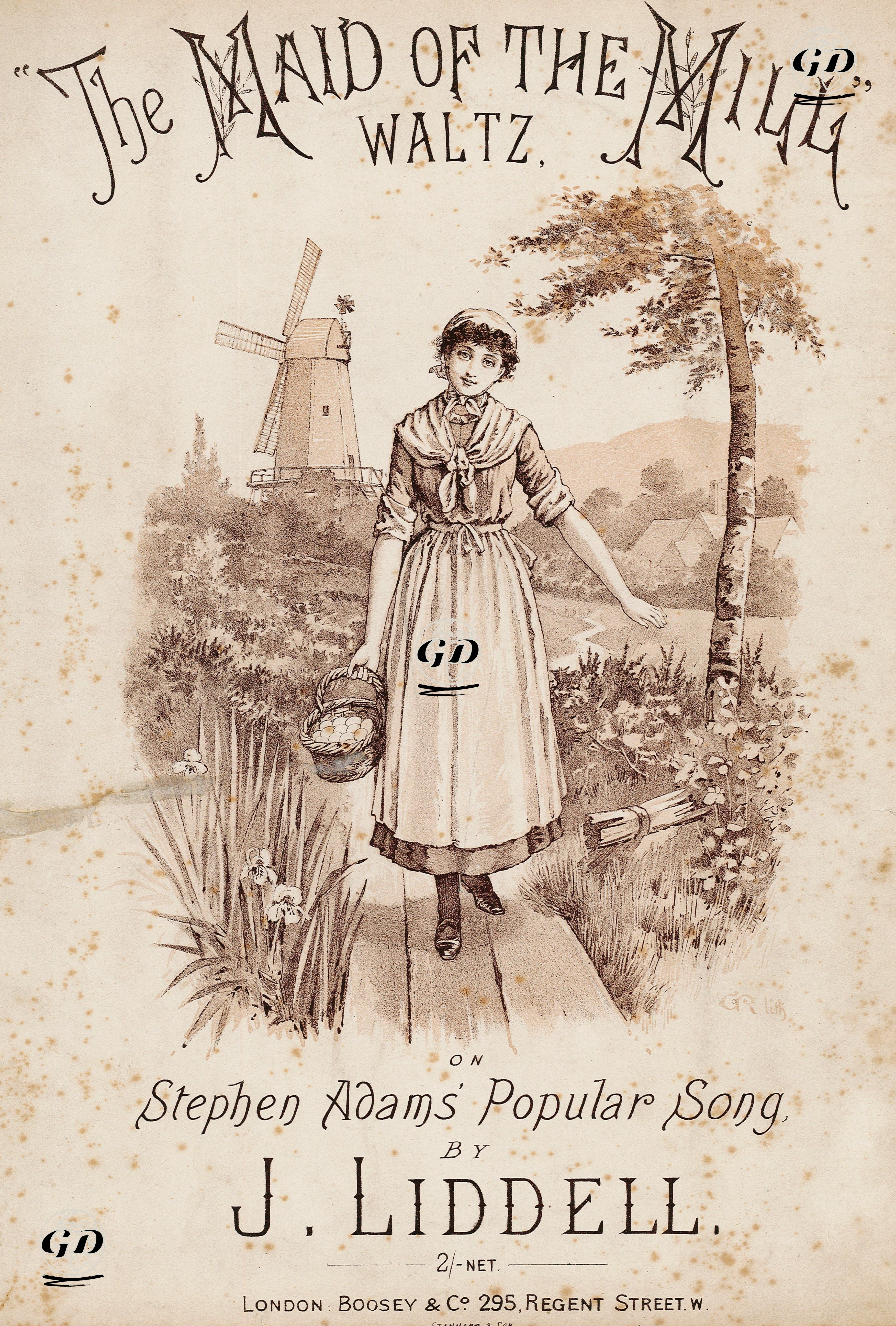 Değirmendeki Hizmetçi, J.Liddell'in Bestelediği Stephen Adams'ın  Meşhur Şarkıları İle Vals -  - 1860's