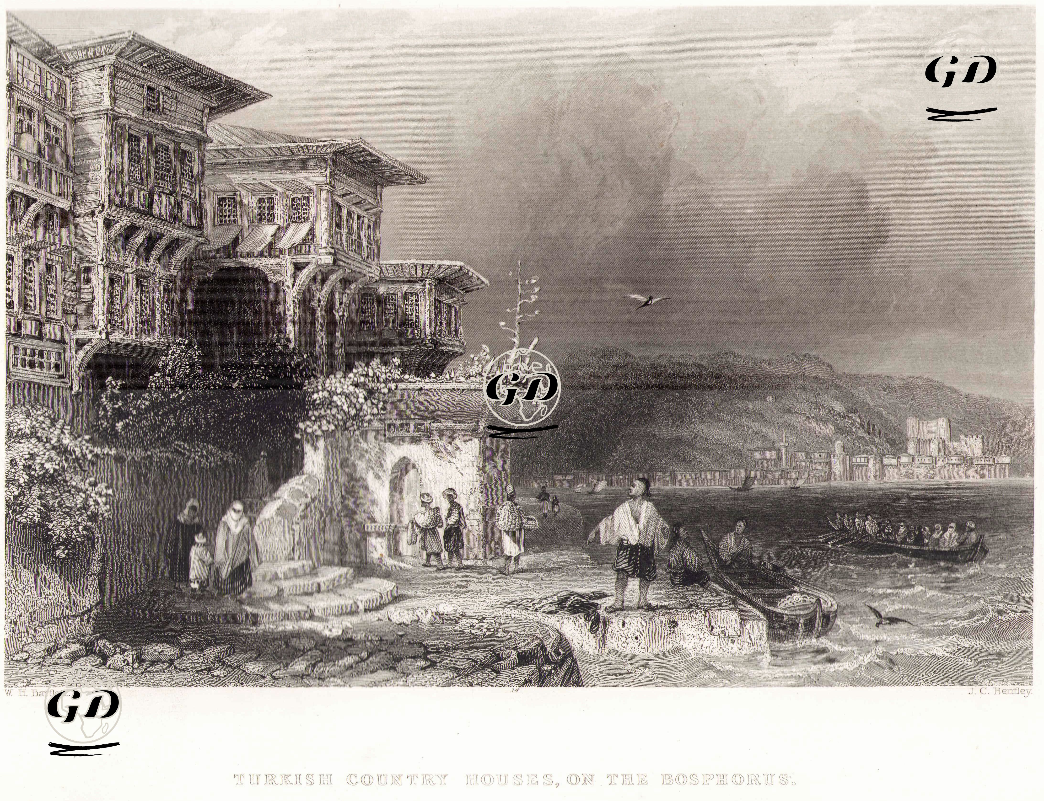 Turkish Country Houses On The Bosphorus - William Henry Bartlett (1809-1854) - 1854