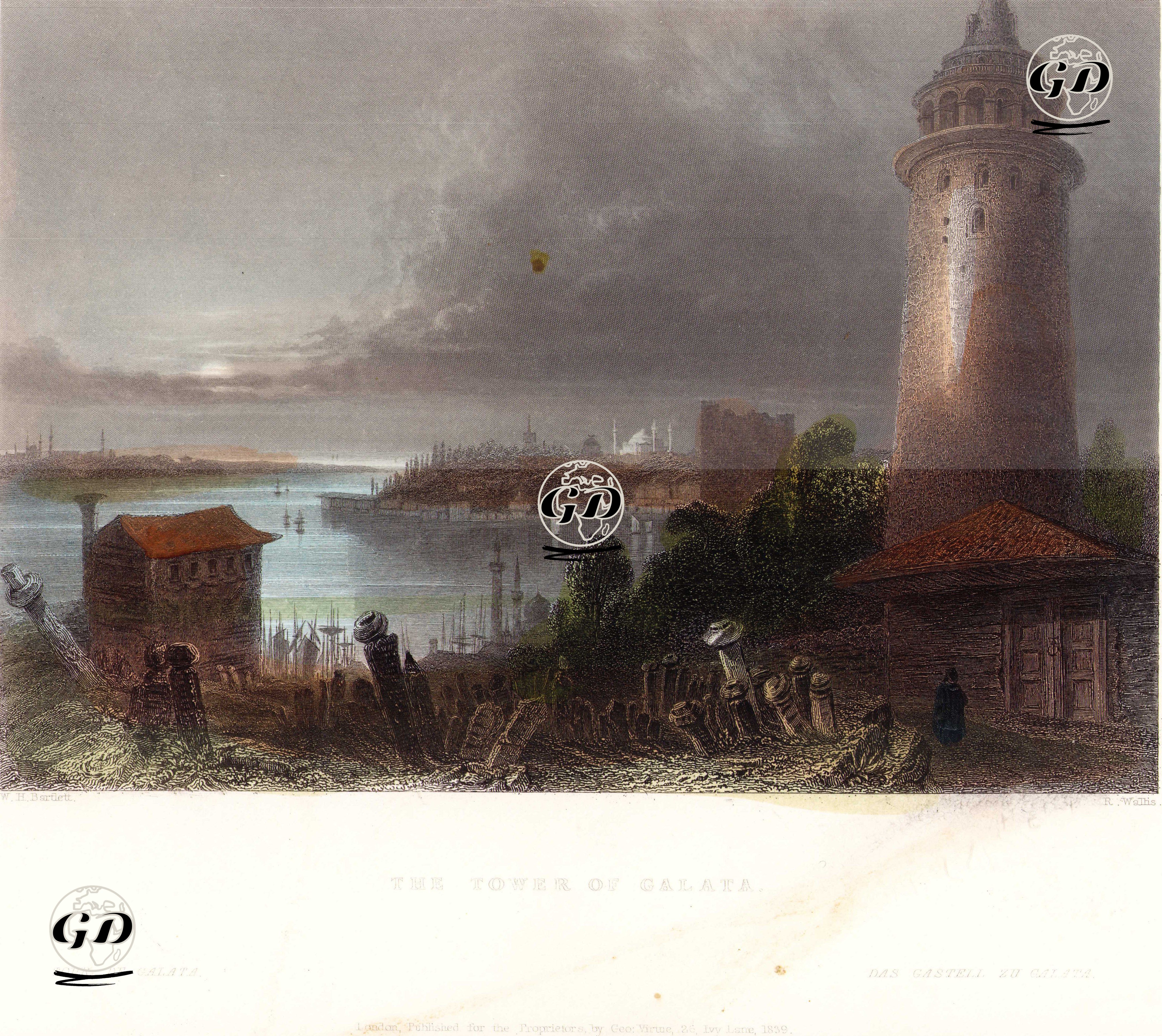 Galata Kulesi - William Henry Bartlett (1809-1854) - 1839