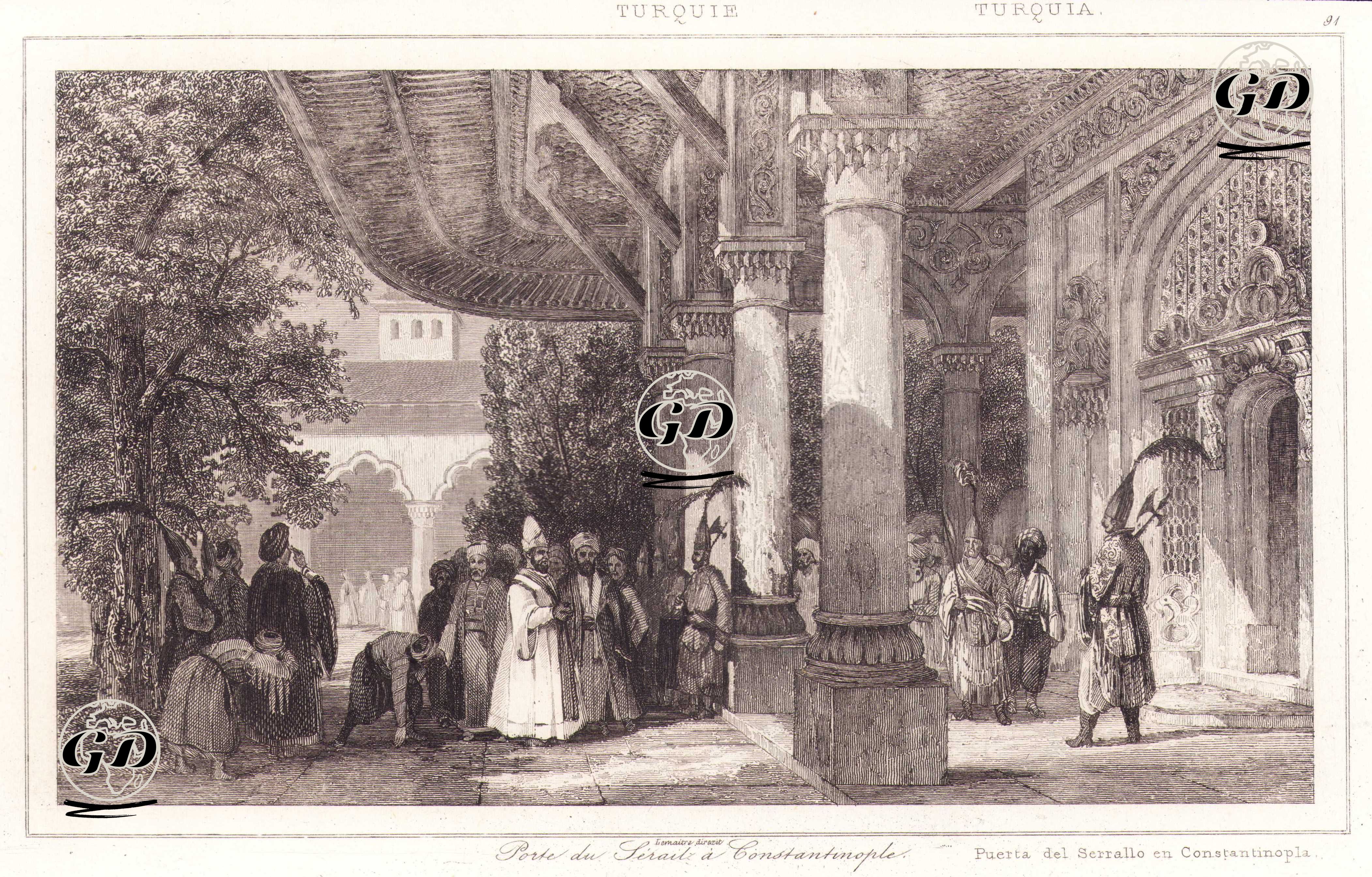 Porte du Serail a Constantinople -  - 1840