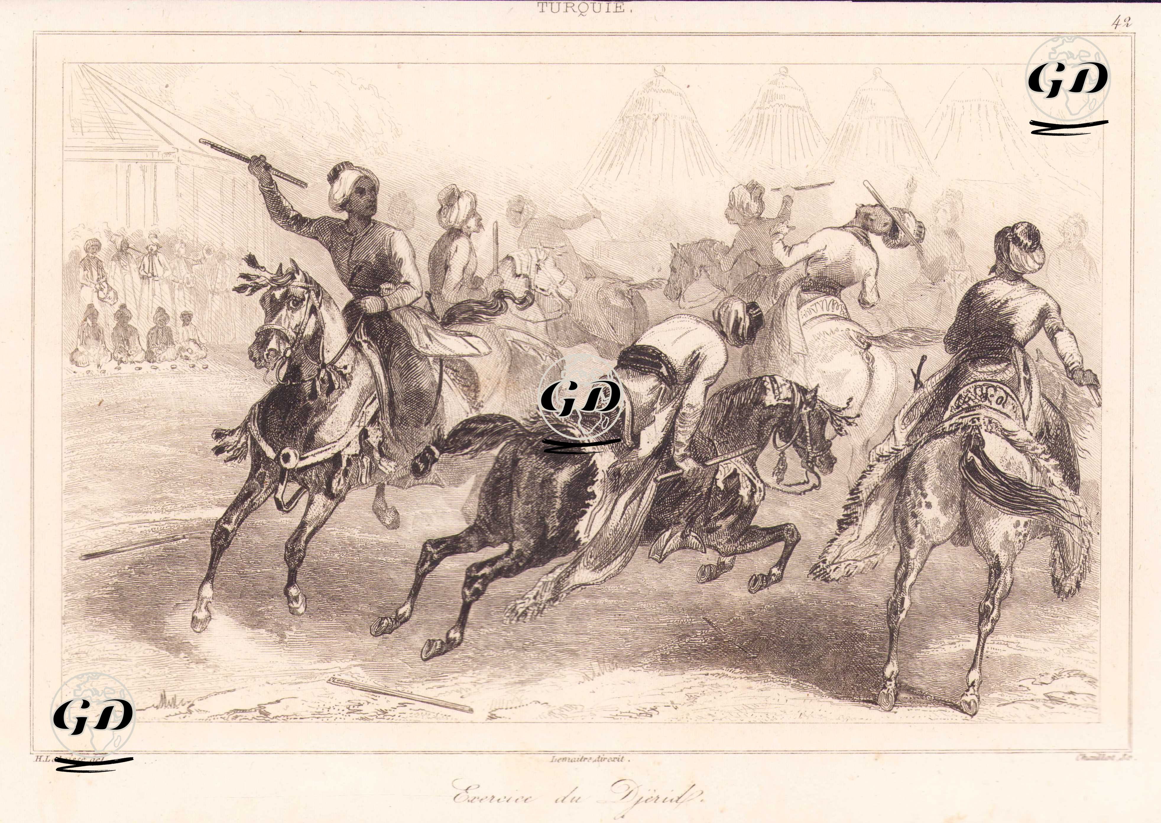 Cirit Oyunu - François Hippolyte Lalaisse (1812-1844) - 1840