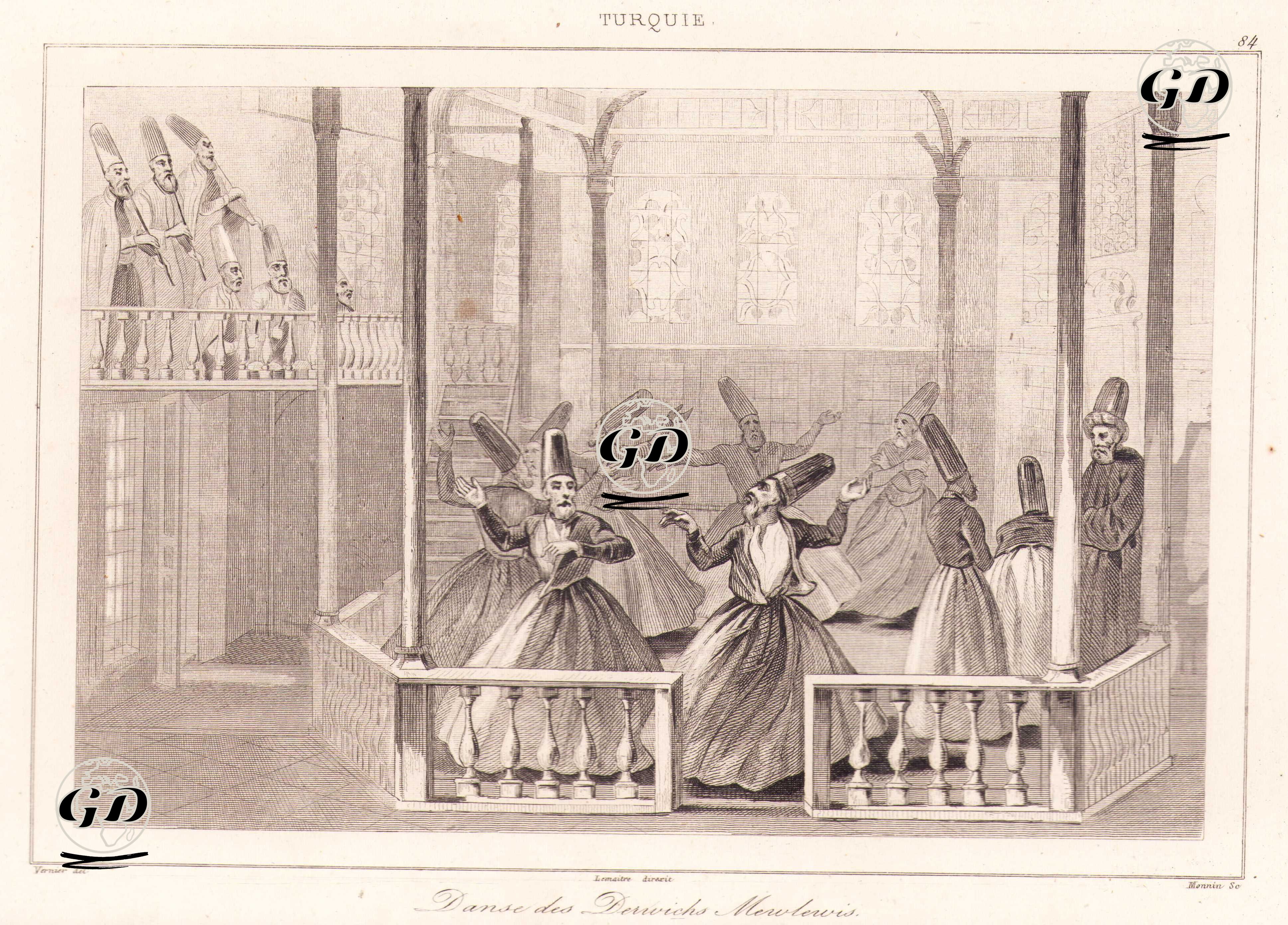 Mevlevilerin Seması ve Müzisyenler - Vernier - 1840