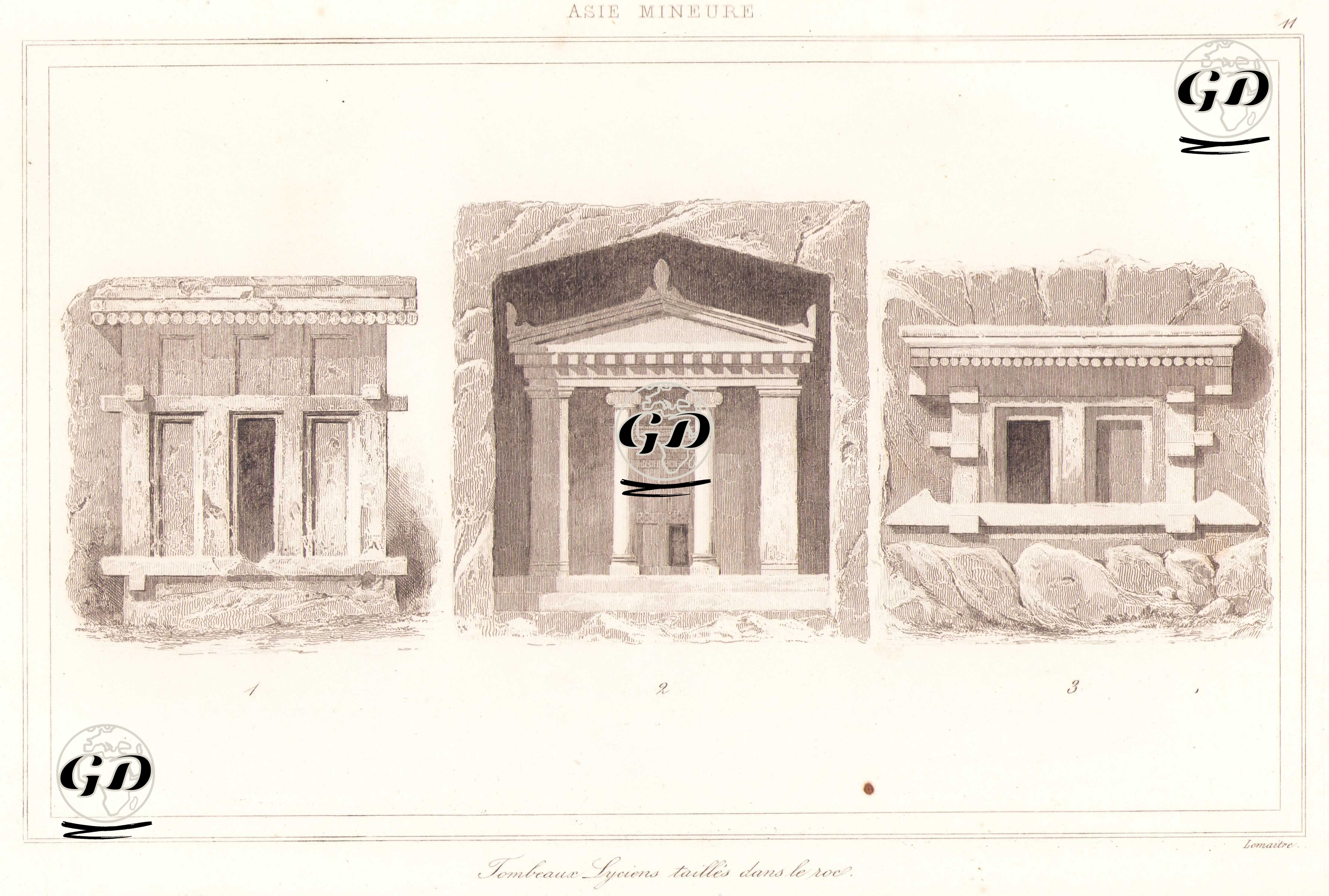 Likya Kaya Mezarları - Charles Felix Marie Texier (1802-1871) - 1863