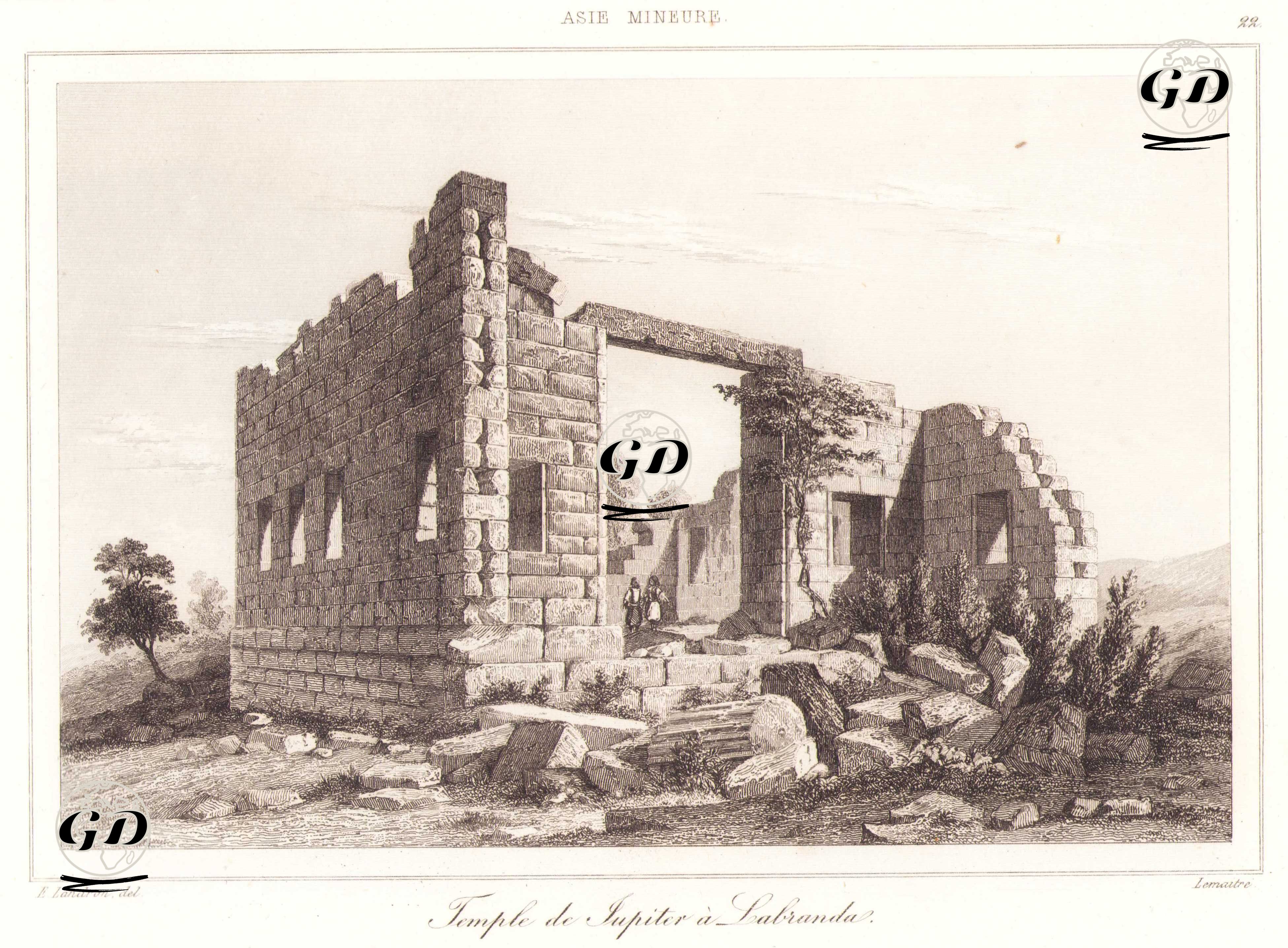 Temple de Jupiter a Labranda (Milas, Muğla) - Charles Felix Marie Texier (1802-1871) - 1863