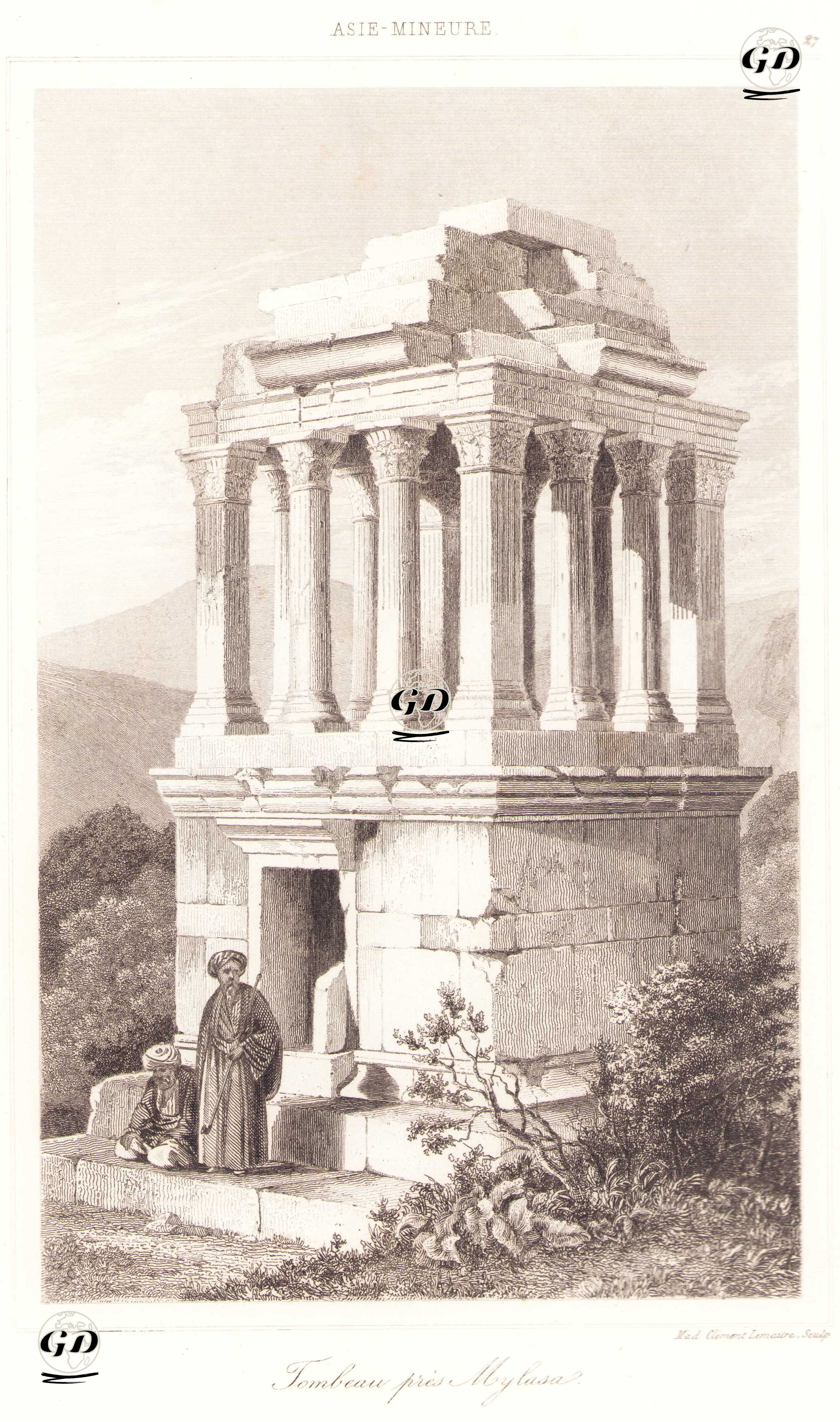 Gümüşkesen Mezar Anıtı, Milas, Muğla - Charles Felix Marie Texier (1802-1871) - 1863