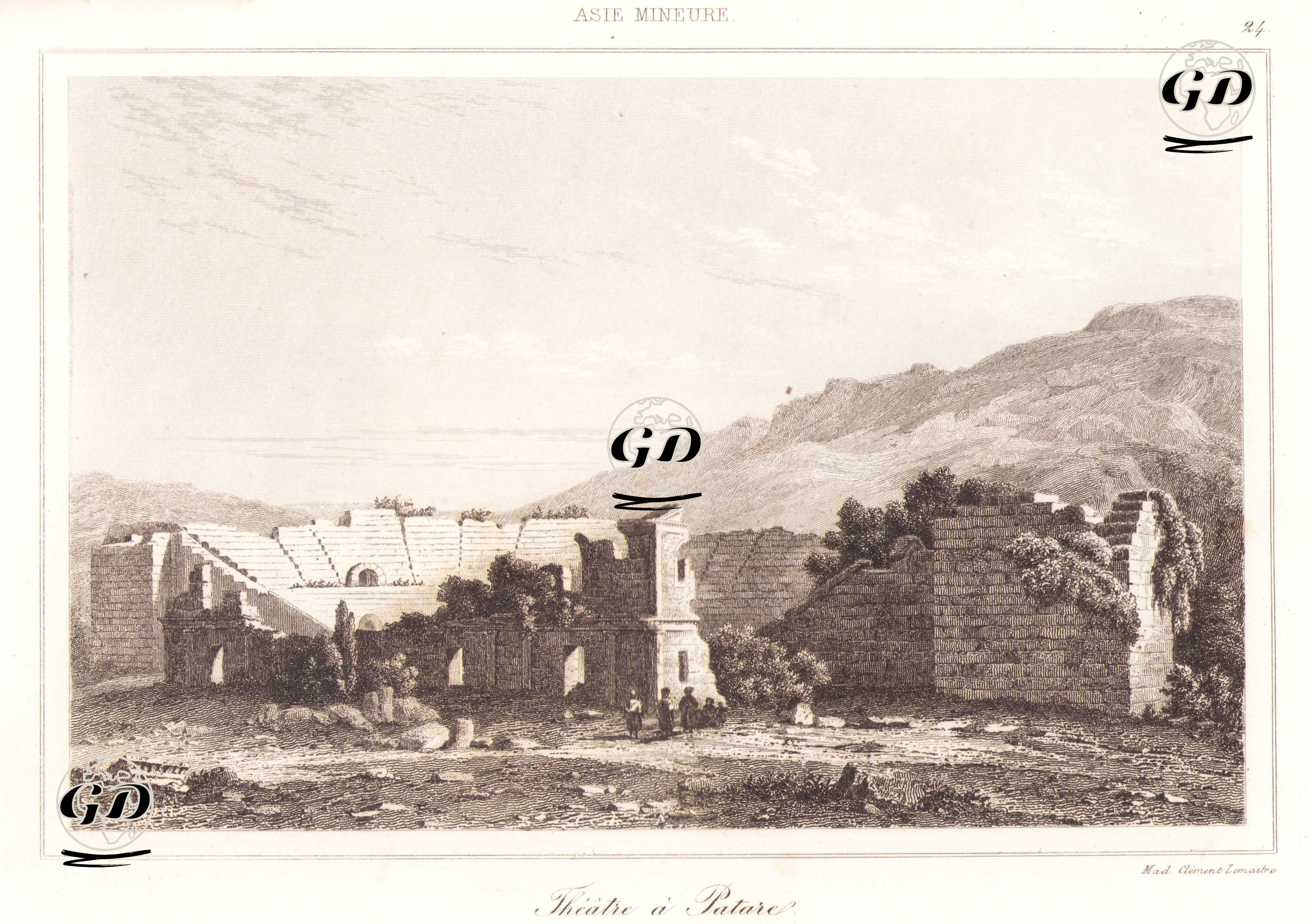 Patara Antik Tiyatrosu, Antalya - Charles Felix Marie Texier (1802-1871) - 1863