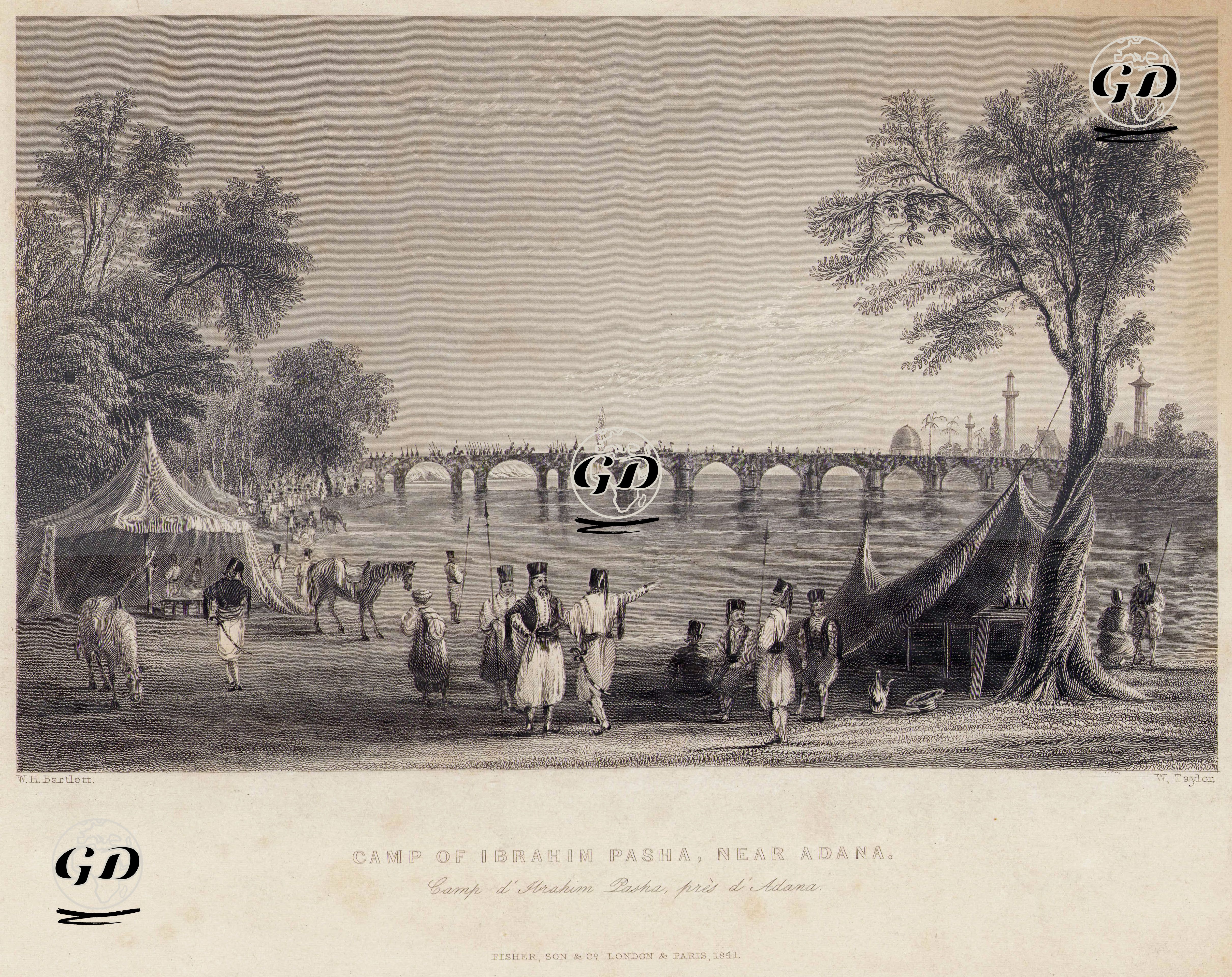 Adana'nın Yakınlarında Kavalalı İbrahim Paşanın Kampı - William Henry Bartlett (1809-1854) - 1841