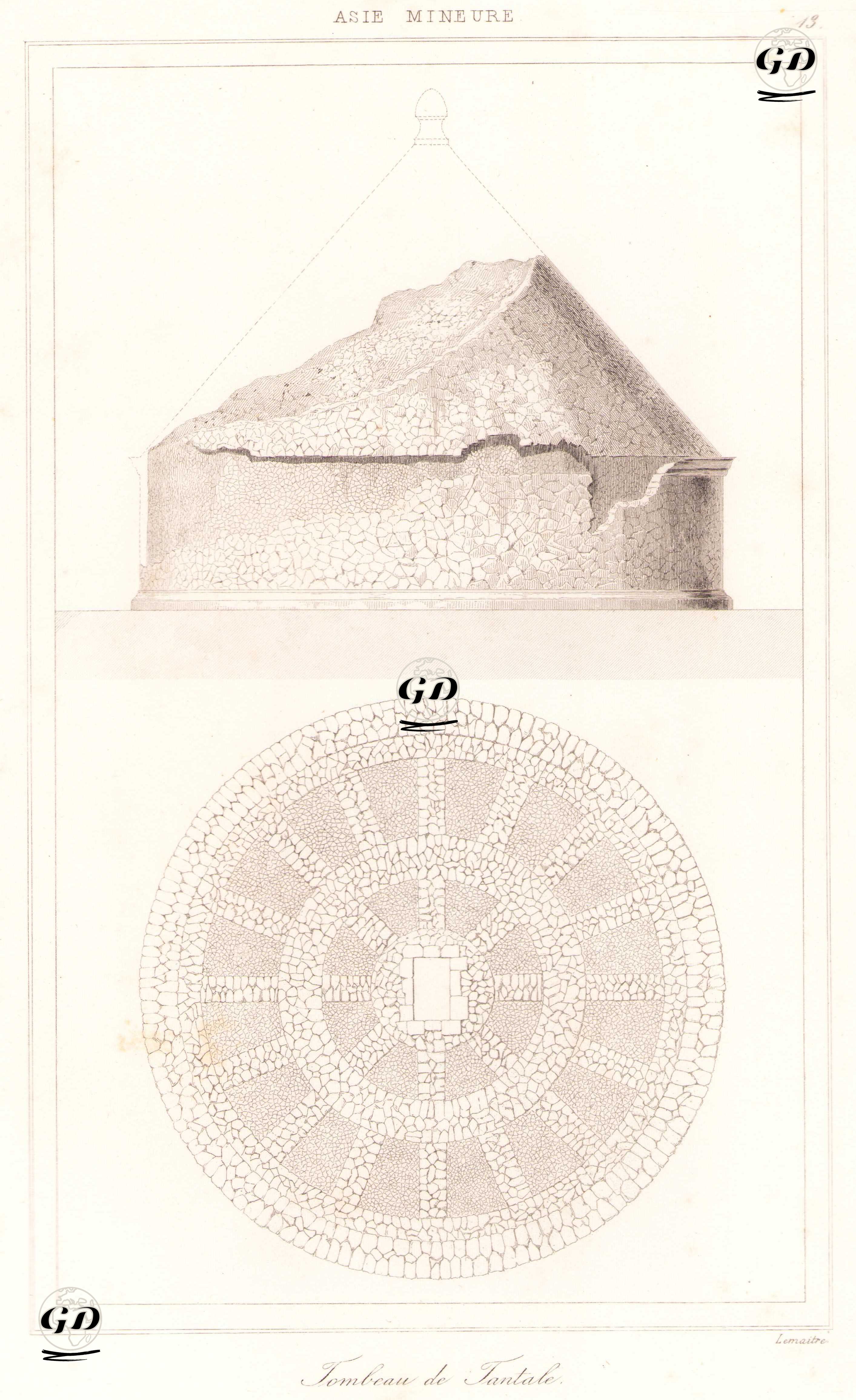 Kral Tantalos'un Mezar Anıtı, İzmir  - Charles Felix Marie Texier (1802-1871) - 1863