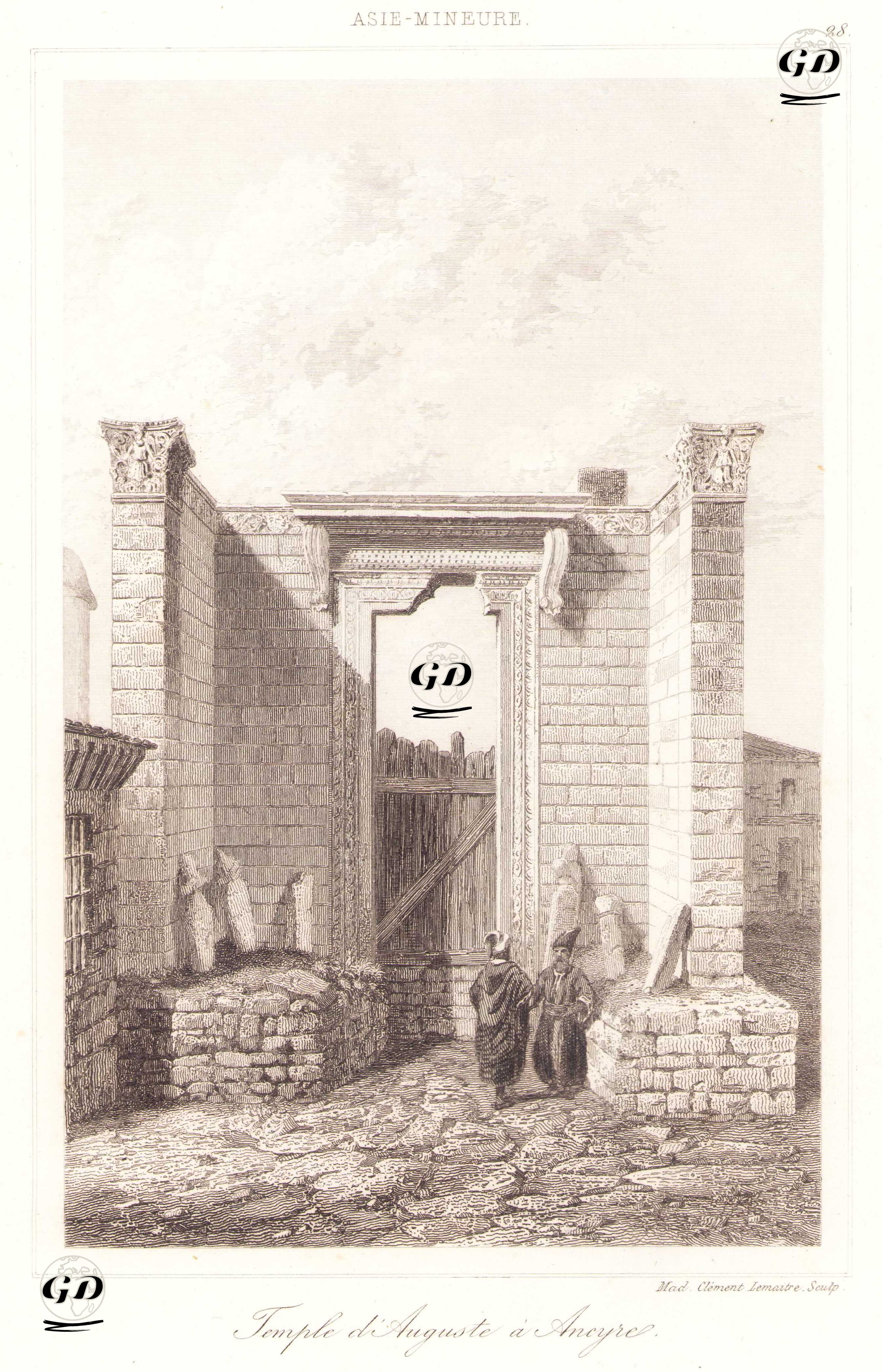 Augustus Roma Tapınağı'nın Giriş Kapısı, Ankara - Charles Felix Marie Texier (1802-1871) - 1863