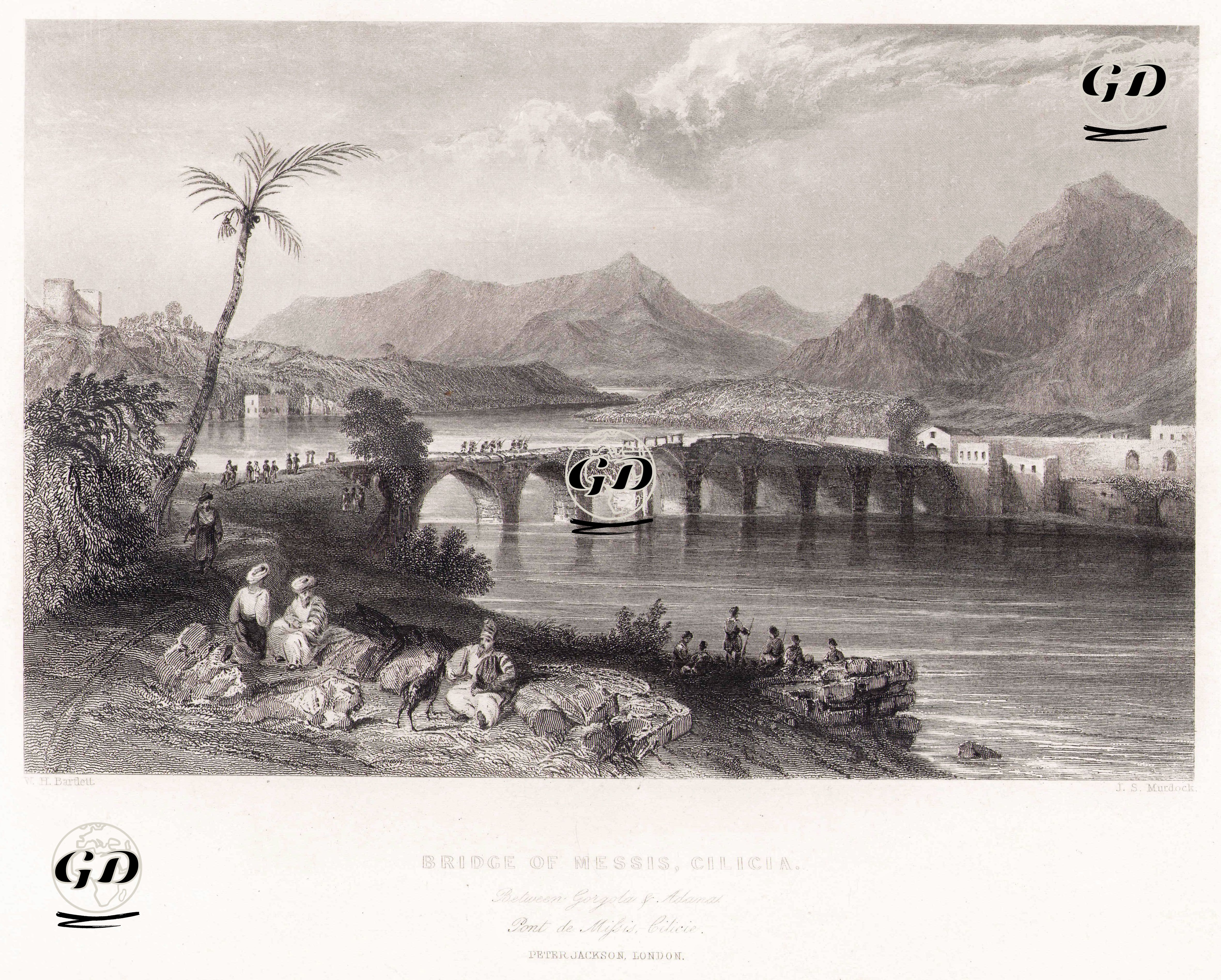 Adana'da Misis Köprüsü, Klikya - William Henry Bartlett (1809-1854) - 1840