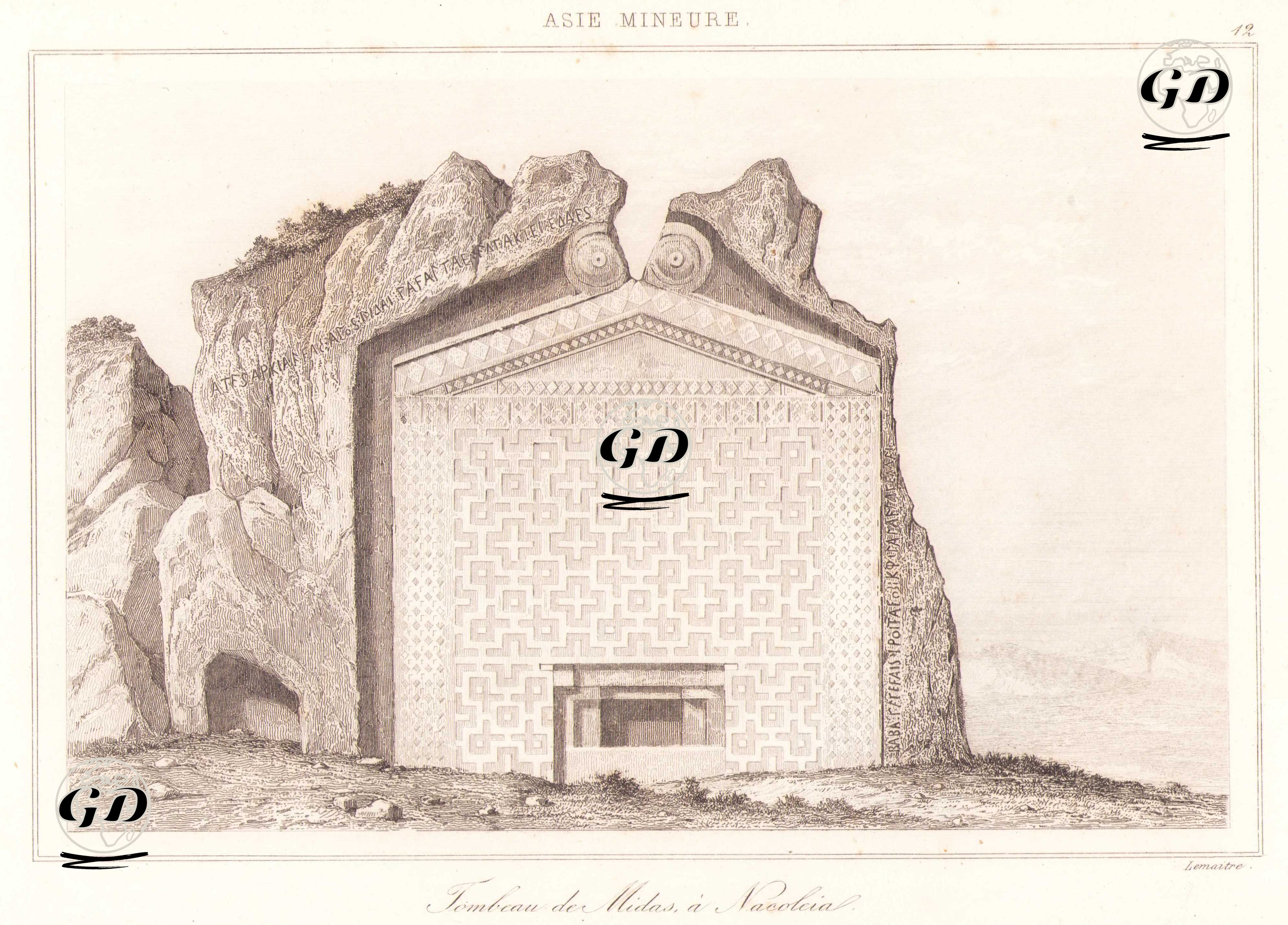 Midas Anıtı (Yazılıkaya), Eskişehir - Charles Felix Marie Texier (1802-1871) - 1863
