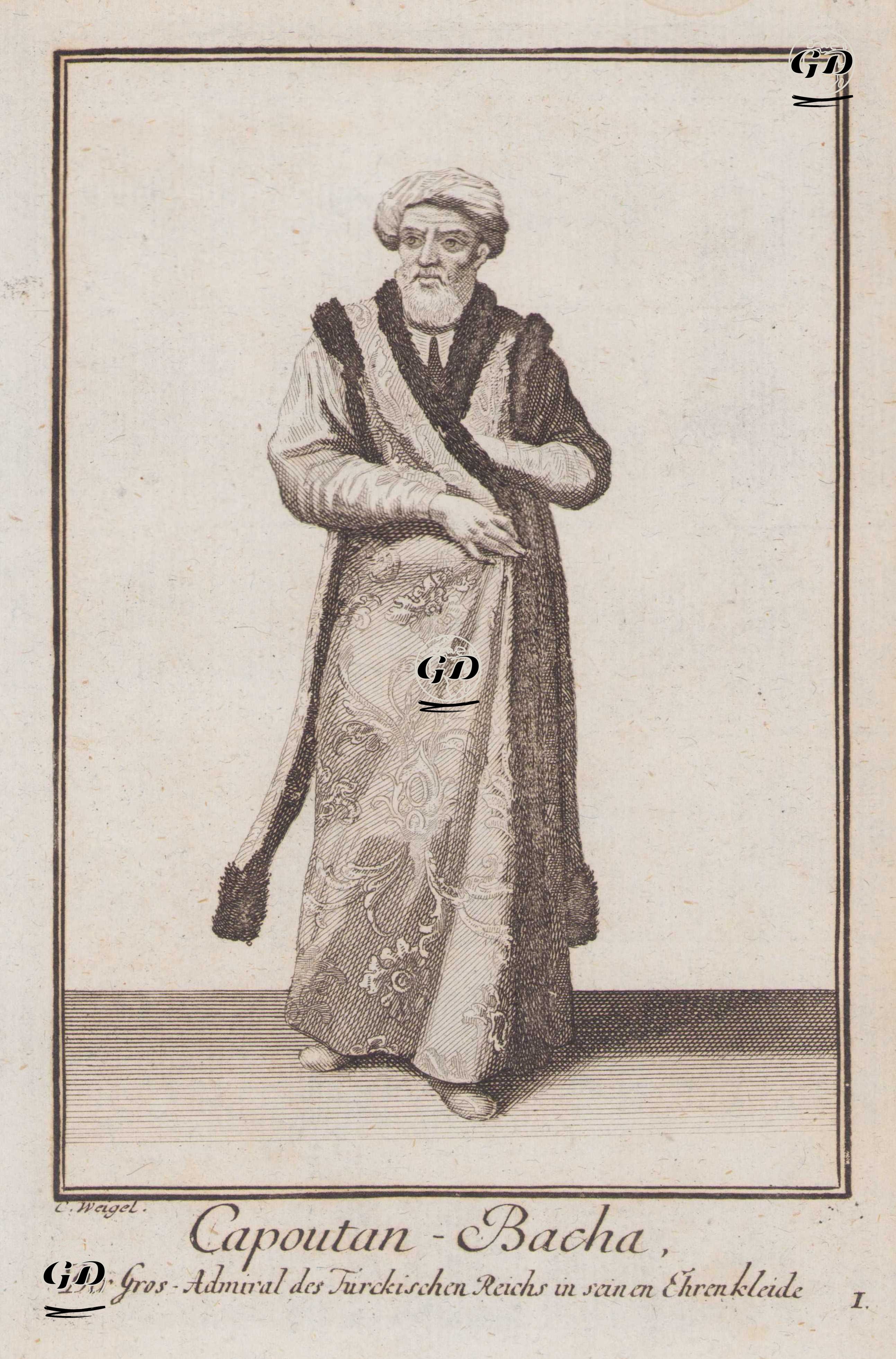 Capoutan Bacha, Der Gros Admiral des Turckischhen Reichs in Sein en Ehrenkleide (Kaptan Pasha or Grand Admiral in Ceremonial Dress) -  - 1787