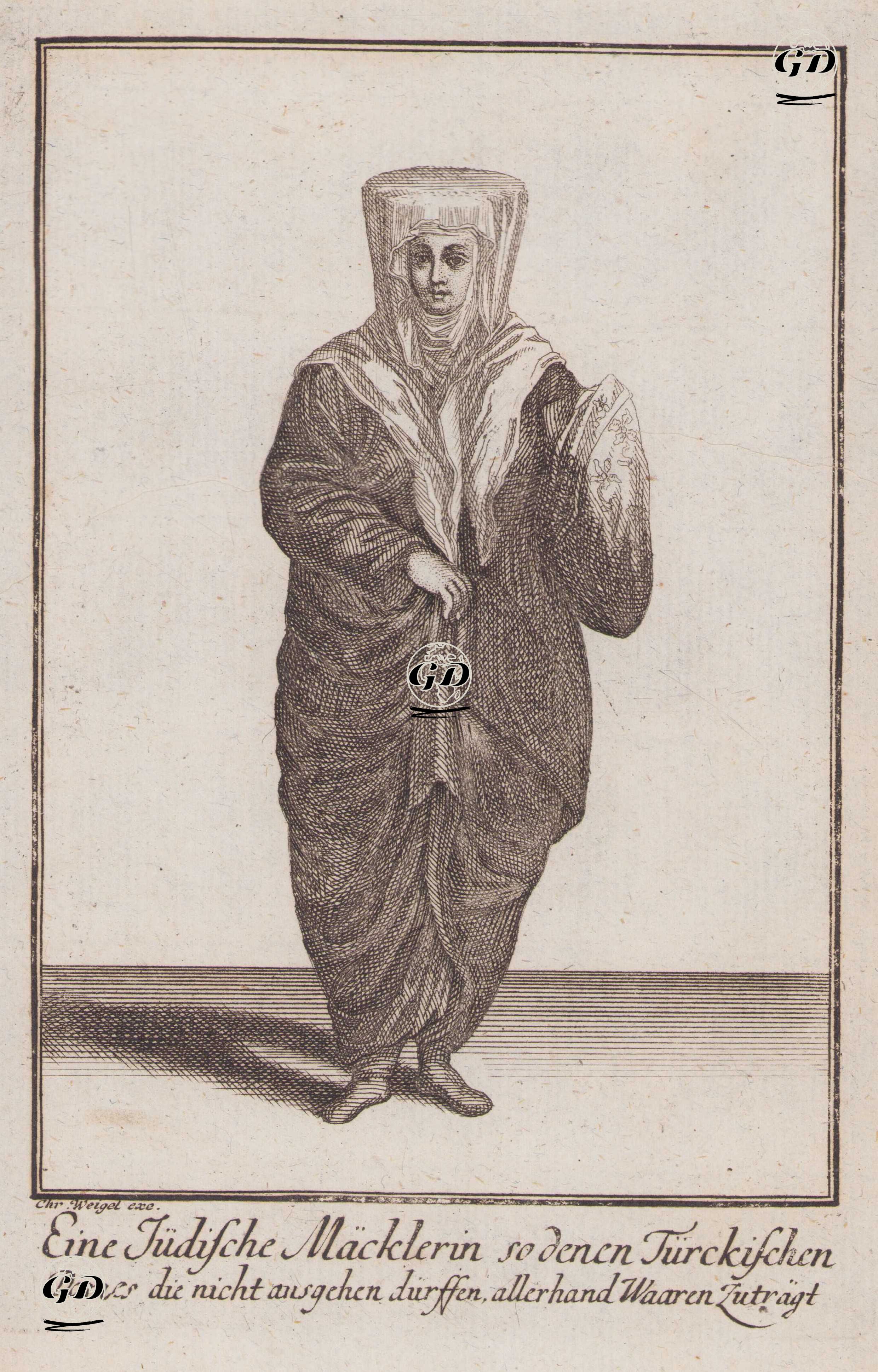 Dışarı çıkamayan Genç Türk Hanımlarına Eşya Satan Tüccar Yahudi Kadın -  - 1787