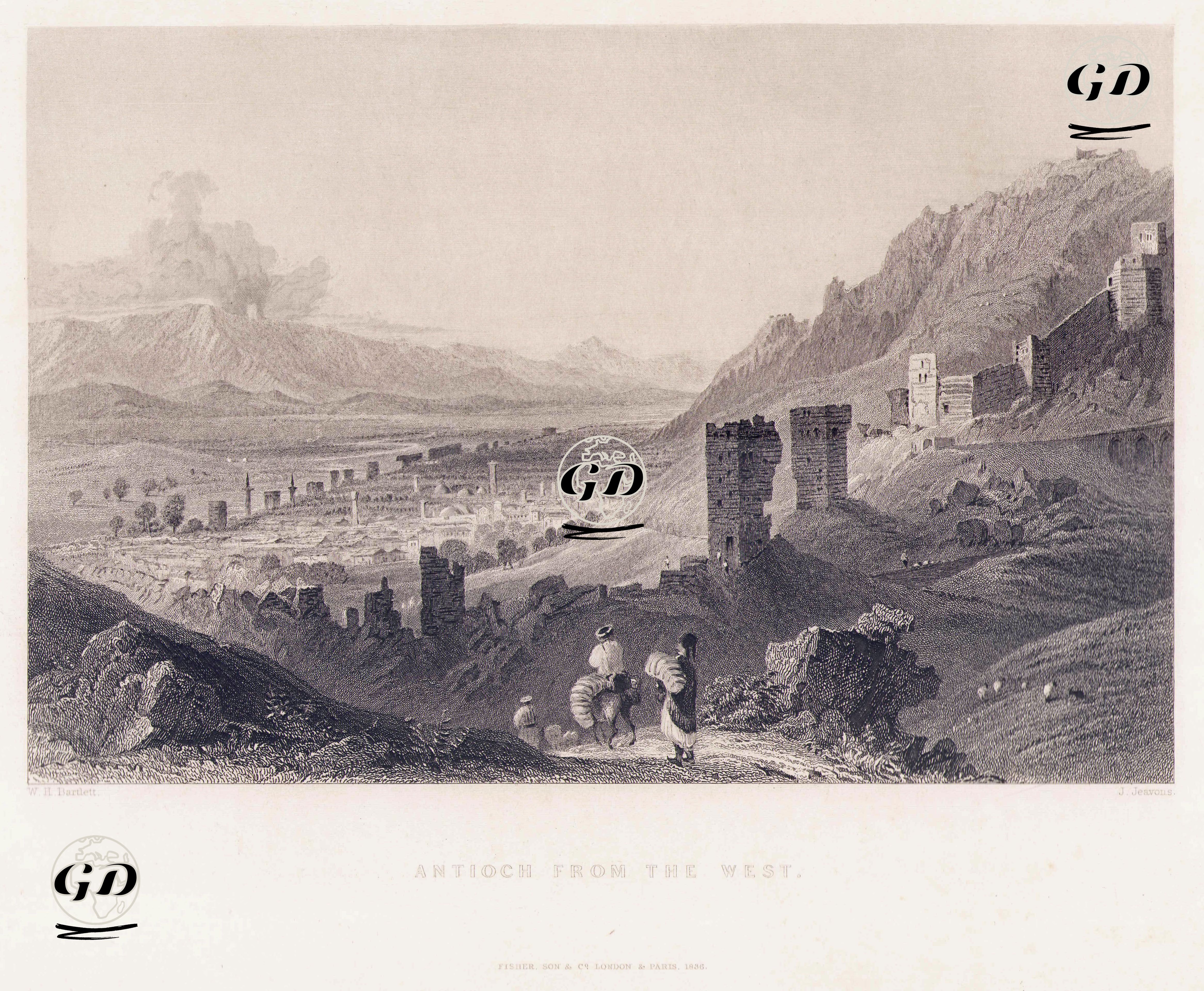 Antakya'nın Batı Tarafının Görünümü - William Henry Bartlett (1809-1854) - 1836