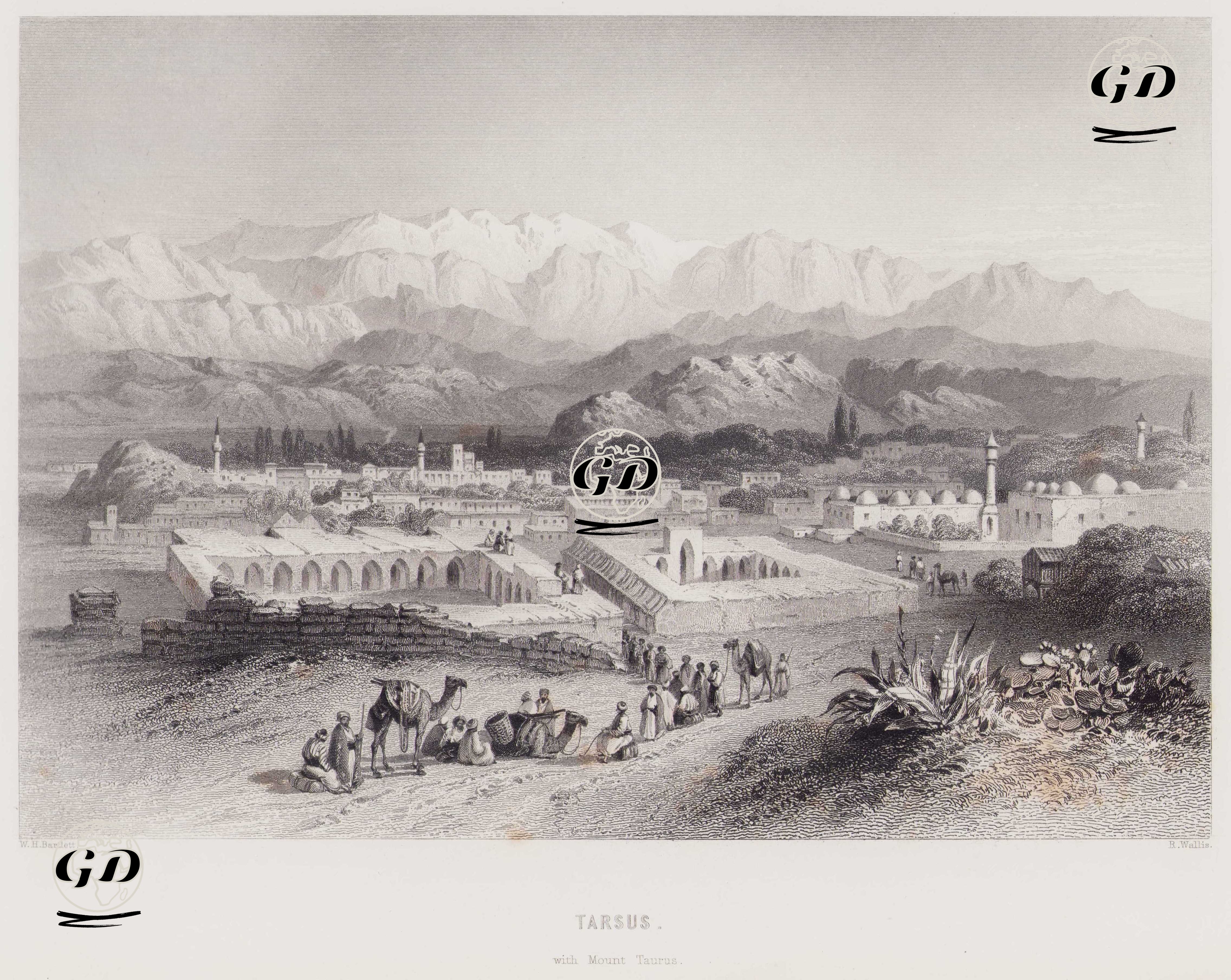 Toros Dağları İle Birlikte Tarsus - William Henry Bartlett (1809-1854) - 1852