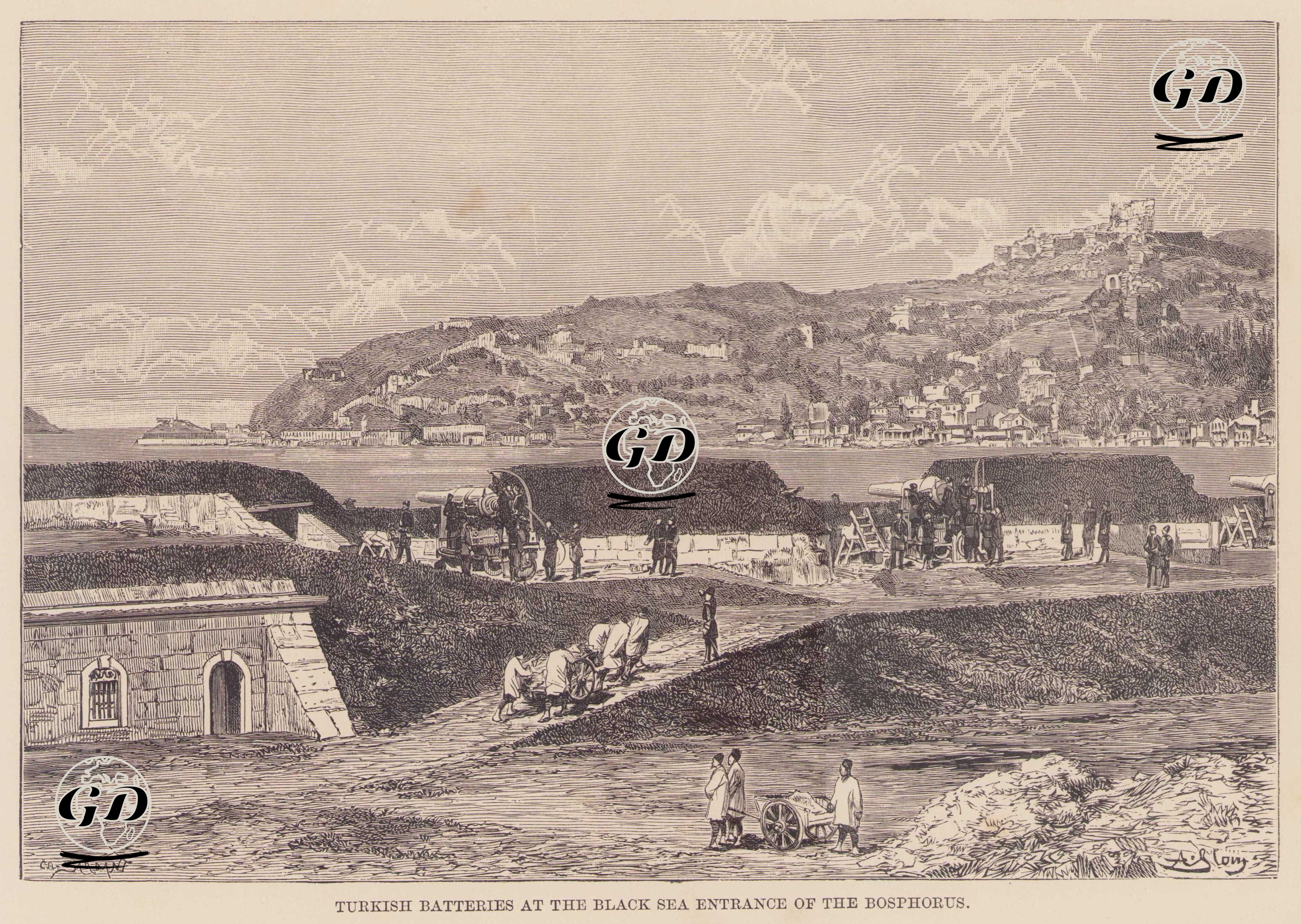 İstanbul Anadolu Kavağında Osmanlı Askeri Tabyası (Mai Car (Macar) Tabyası) - Charles Barbant (1844-1921) - 1882