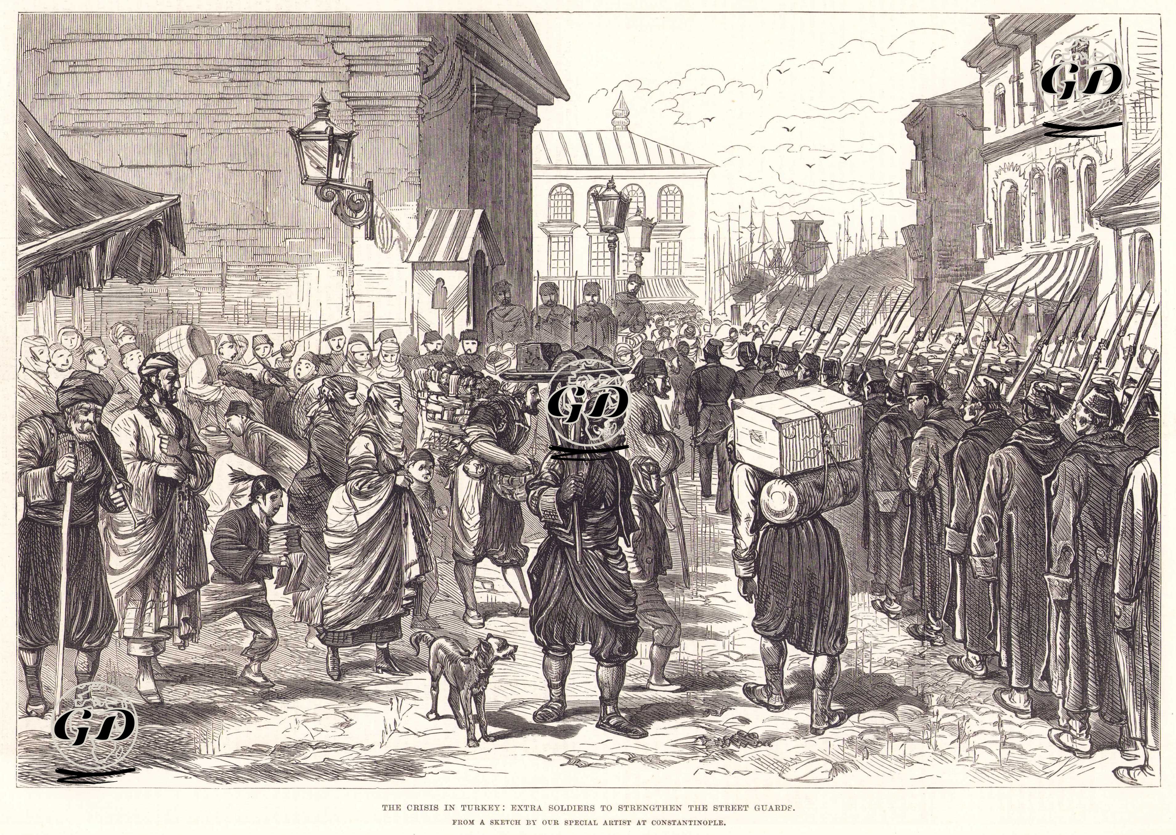 The Crisis in Turkey: Extra Soldiers to Strengthen the Street Guard - Melton Prier (1845-1910) - 1877
