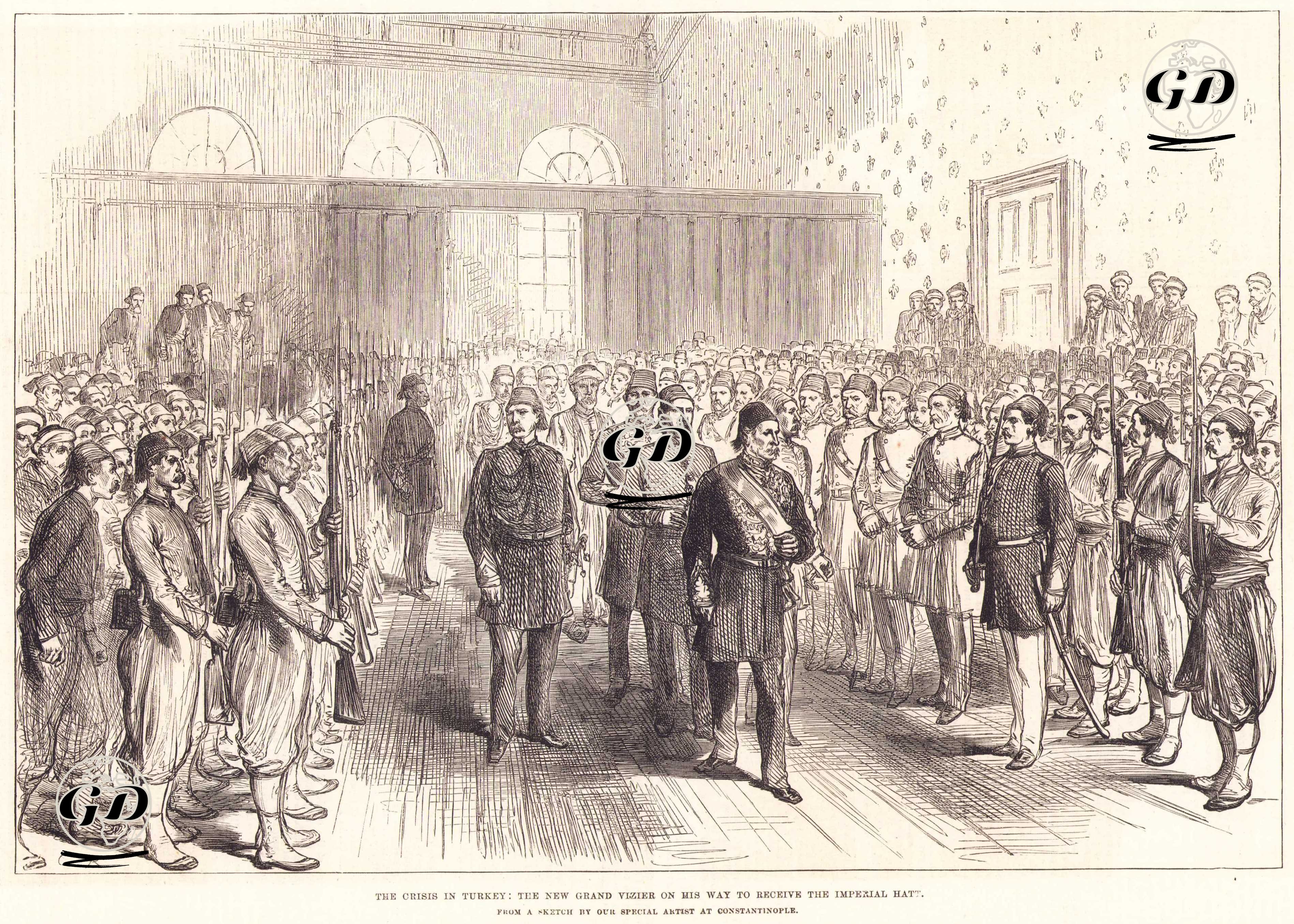 The Crisis in Turkey: The New Grand Vizier on His Way to Receive the Imperial Hatt - Melton Prier (1845-1910) - 1877