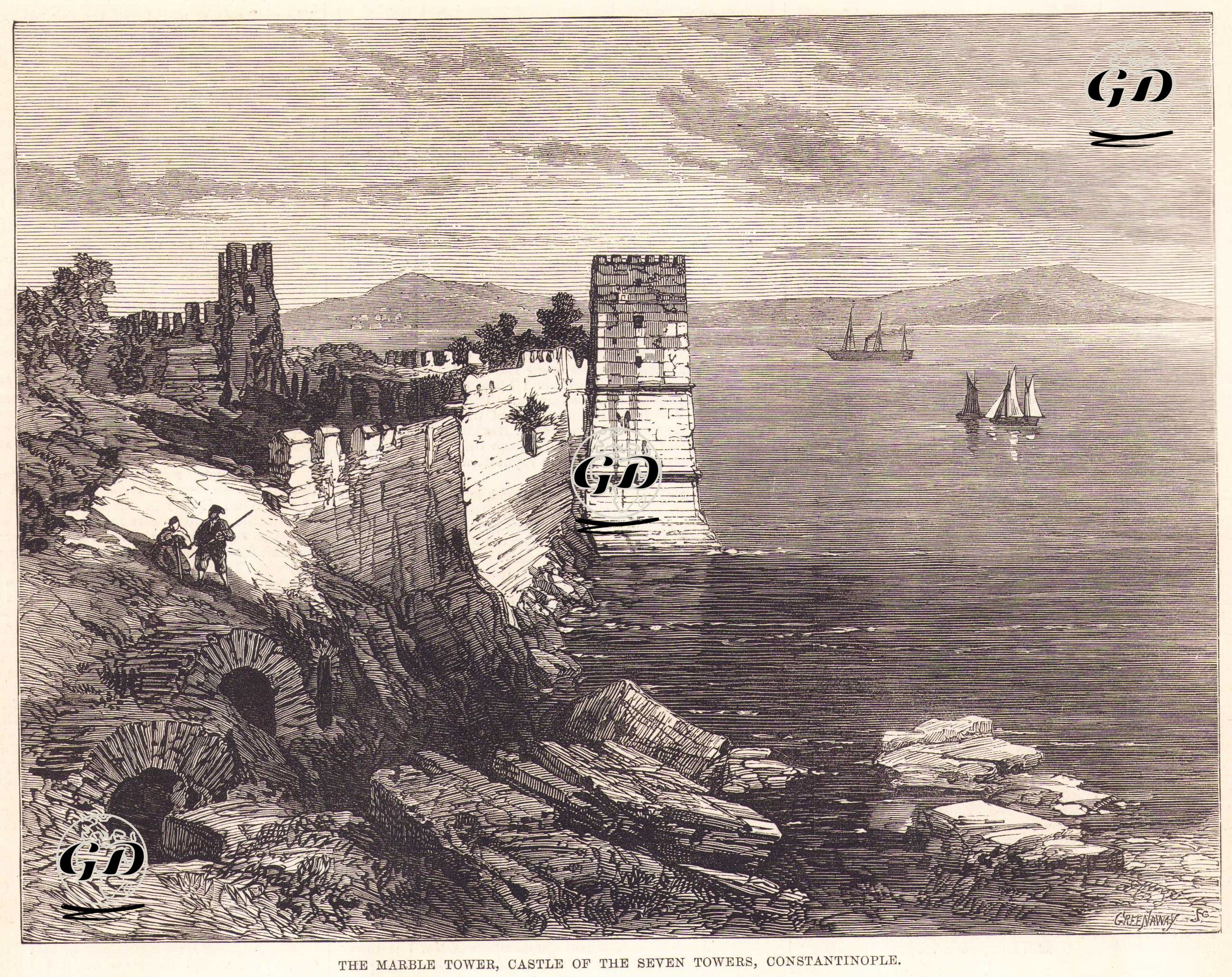 The Marble Tower, Castle Of The Seven Towers, Constantinople -  - 1877