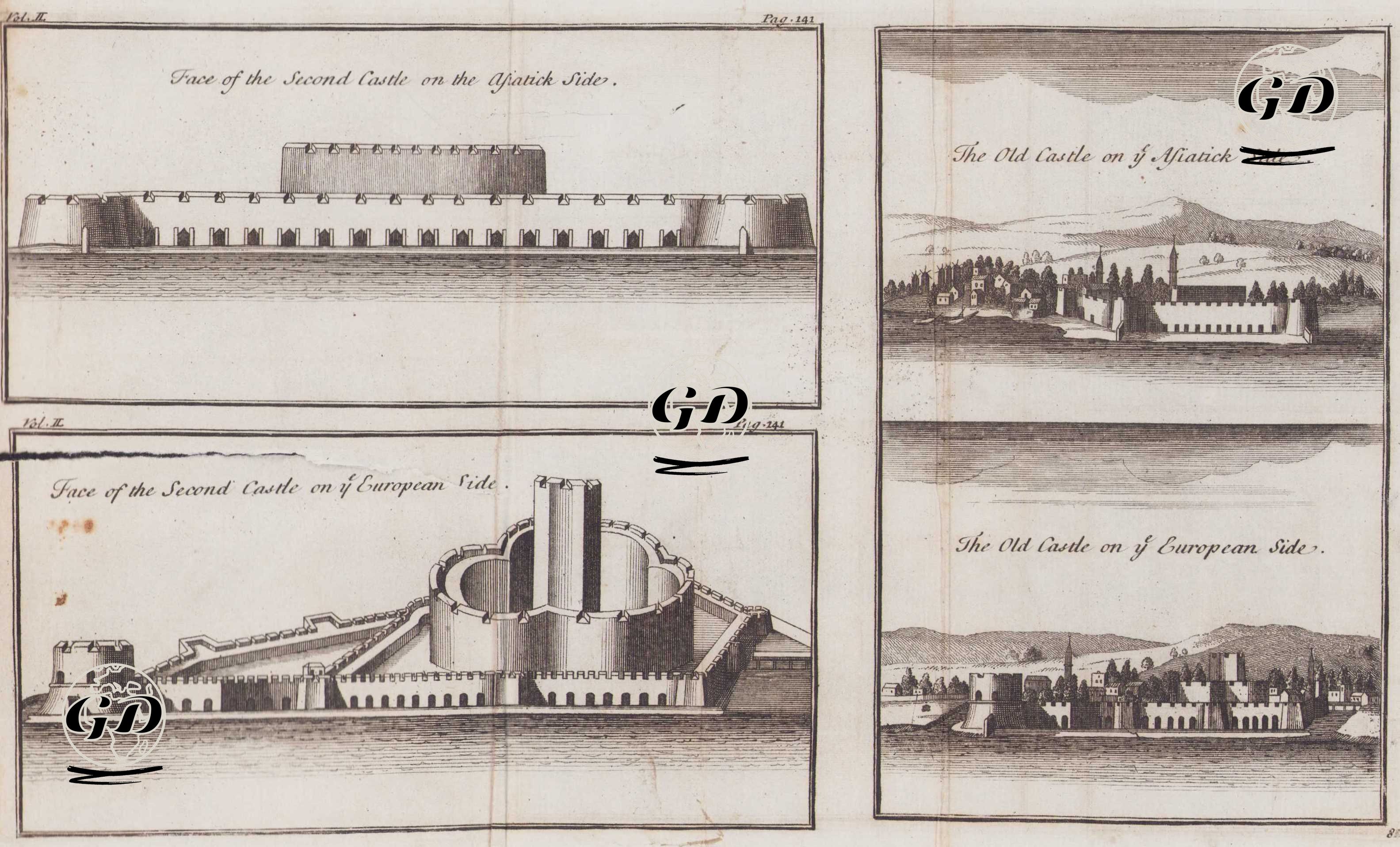 Çanakkele Bogazinda Anadolu Yakasında Kale-i Sultaniye (Bugünkü Çimenlik Kalesi), Rumeli Yakasında Kilitbahir Kalesi ve Diger Eski Kaleler -  - 1741