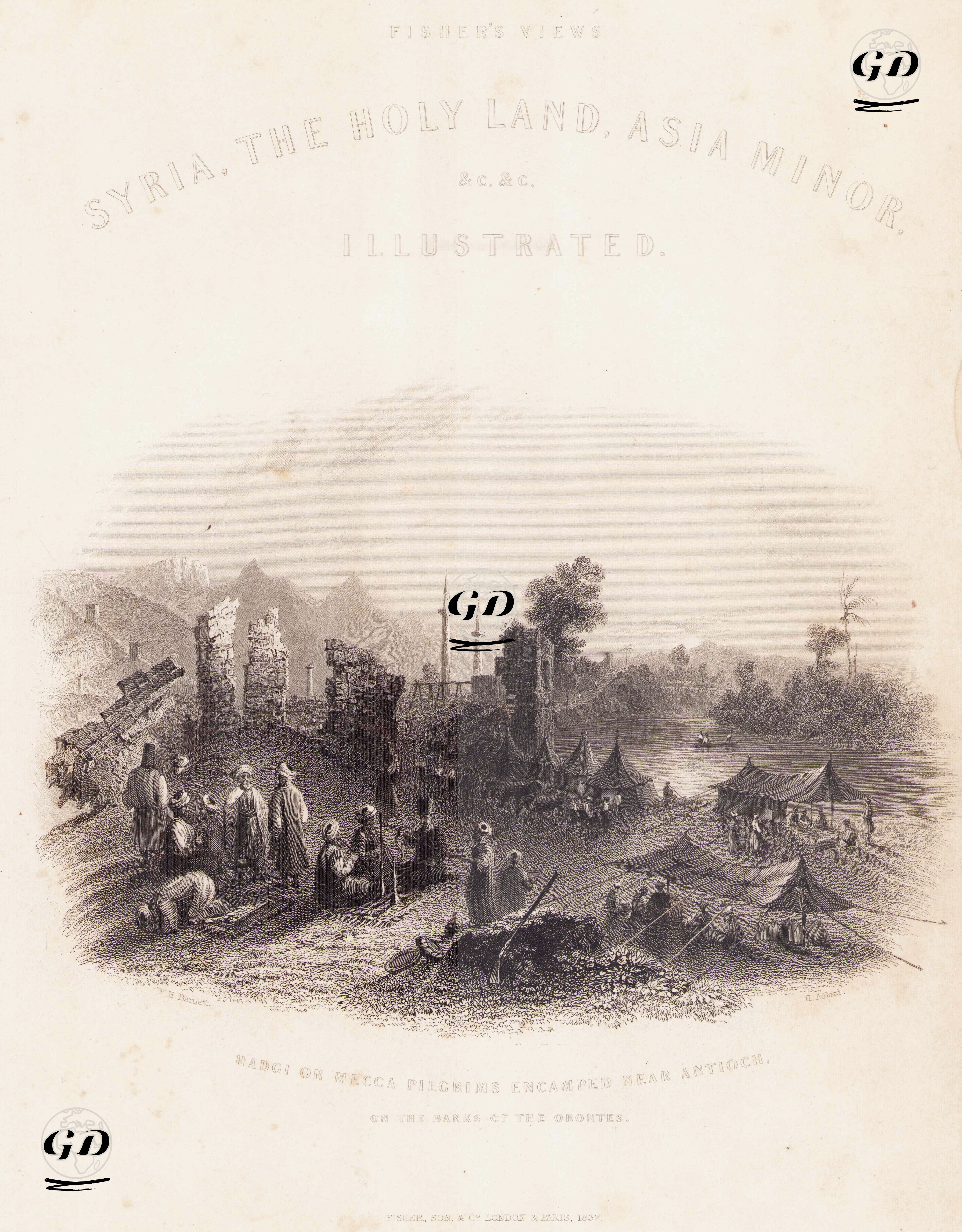 Antakya Yakınındaki Asi Nehrinin Sahilinde Mekkeye Giden Hacıların Konaklama Yeri - William Henry Bartlett (1809-1854) - 1837