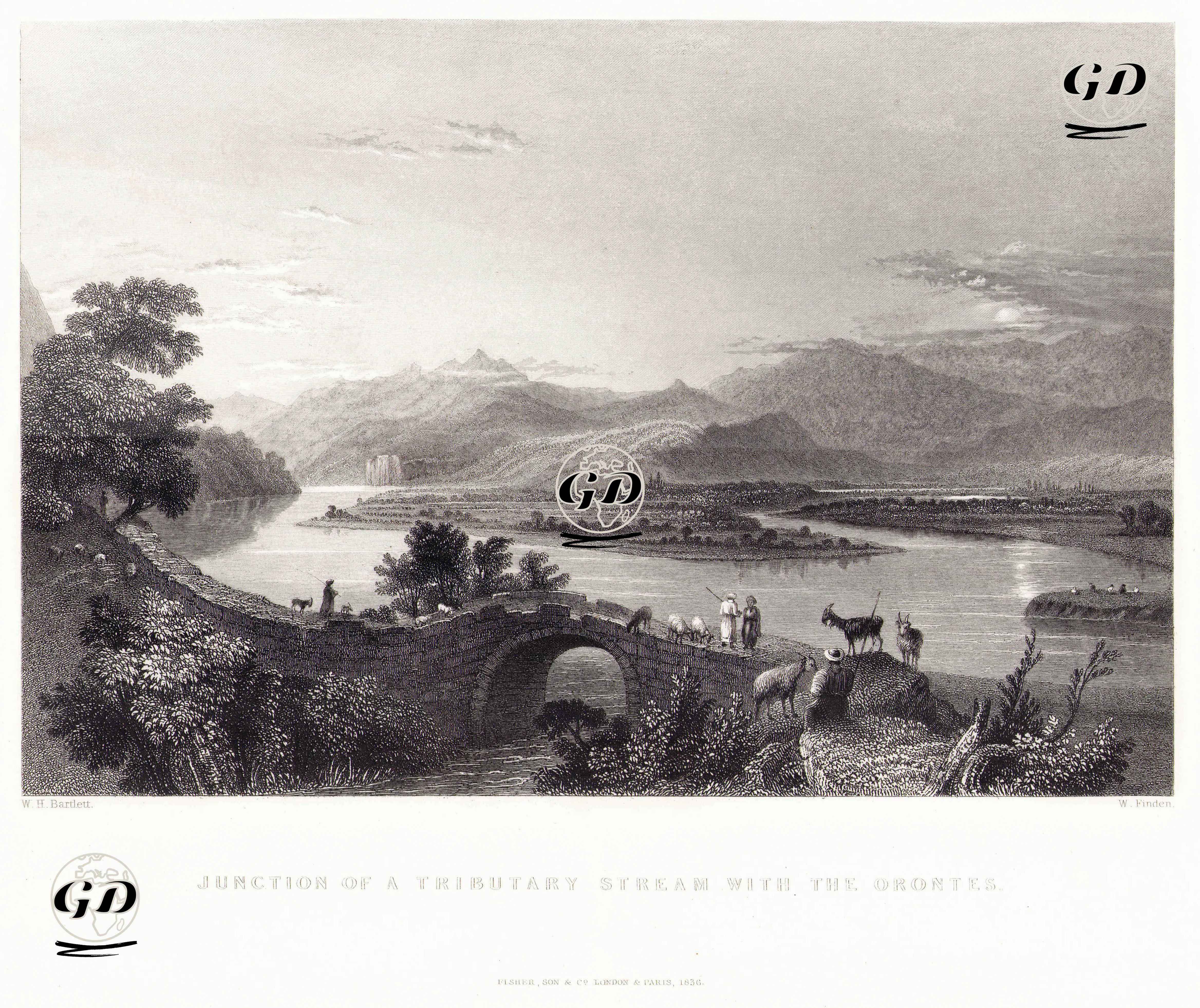 Asi Nehrinin Kollarının Keşisimi - William Henry Bartlett (1809-1854) - 1836
