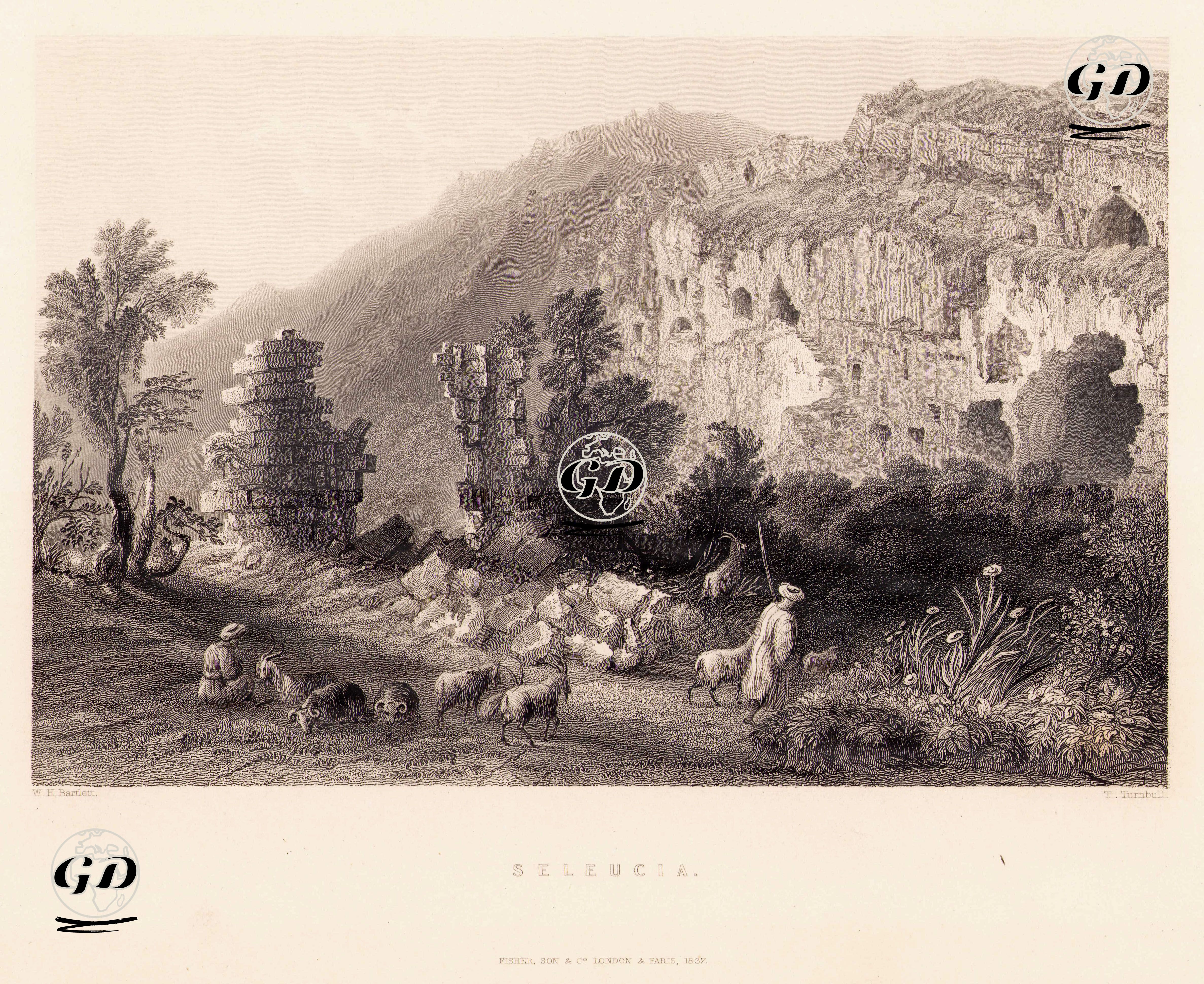 Seleucia Pieria Antik Şehri, Samandağ - William Henry Bartlett (1809-1854) - 1837