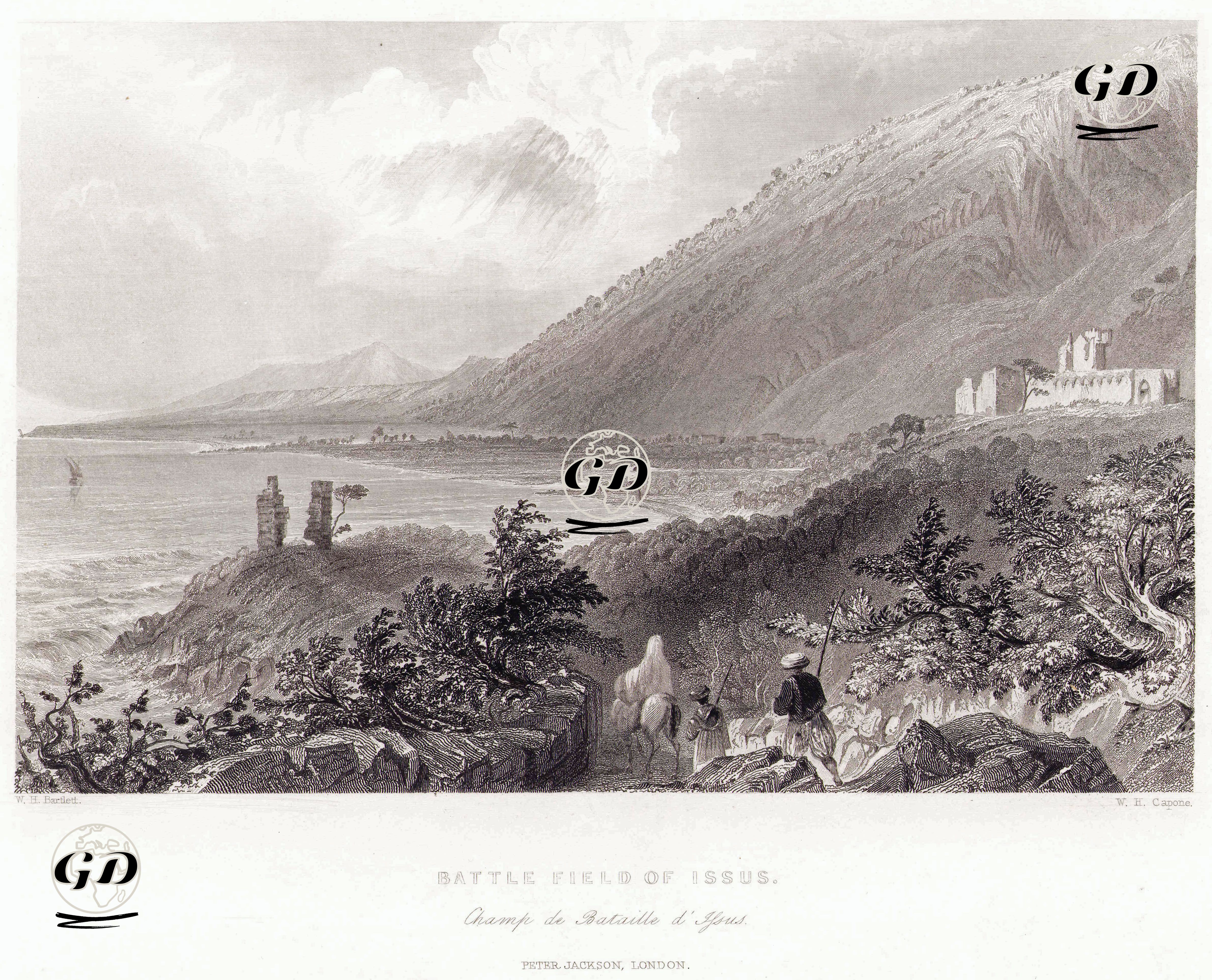 İssus (İssos) Savaş Alanı, Payas (Yakacık) - William Henry Bartlett (1809-1854) - 1840's