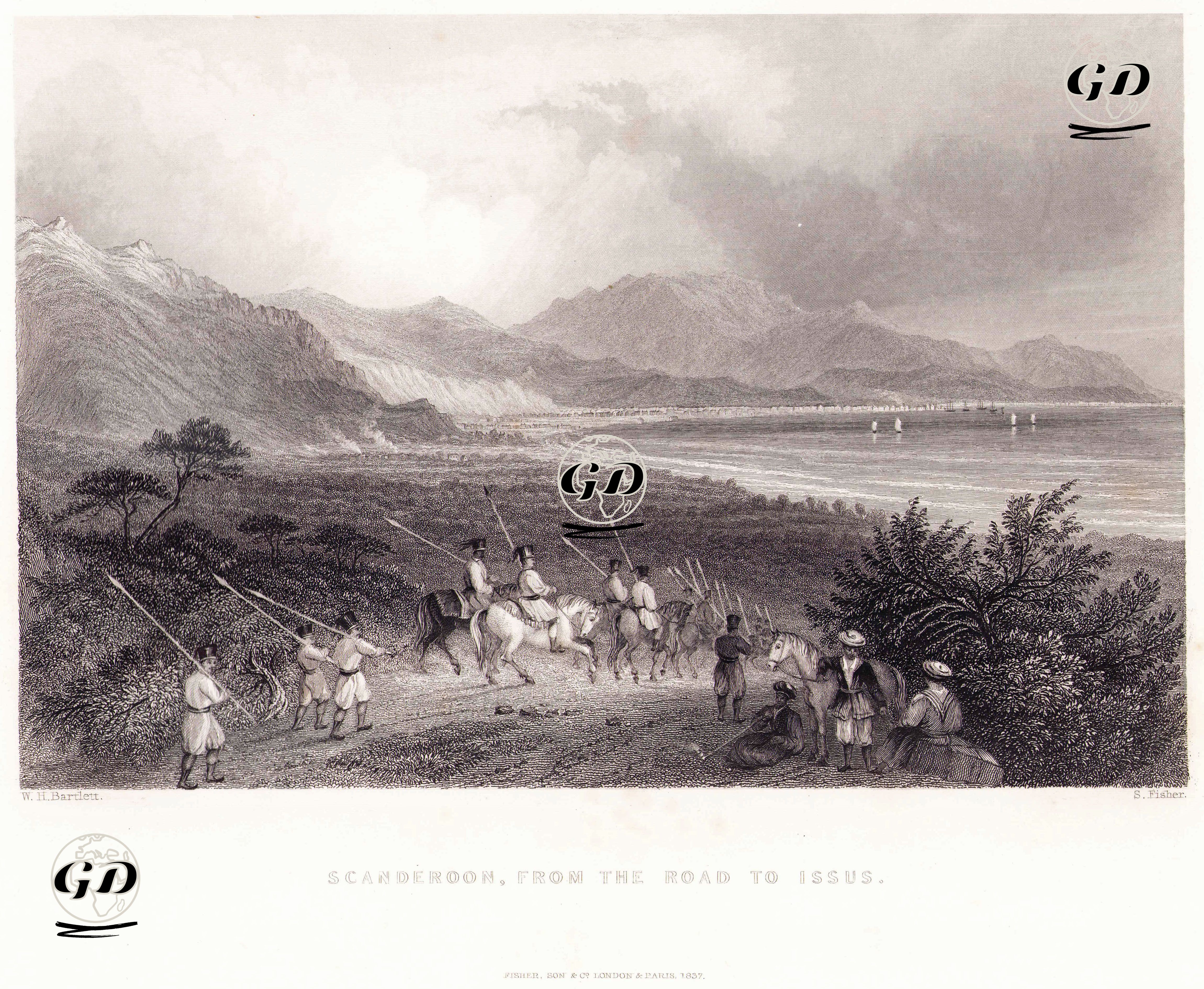 İssus (Payas-Yakacık) Yolundan İskendurun - William Henry Bartlett (1809-1854) - 1837