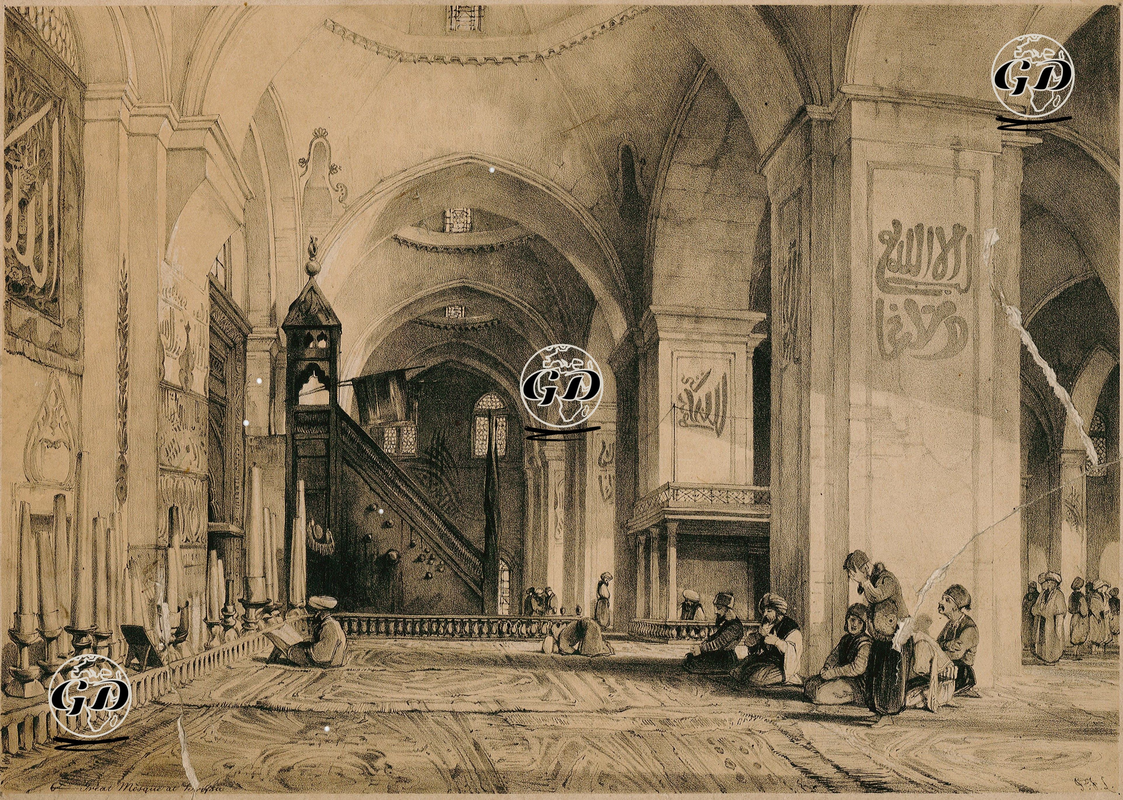 Ulu Cami, Bursa - John Frederick Lewis (1804-1876) - 1838
