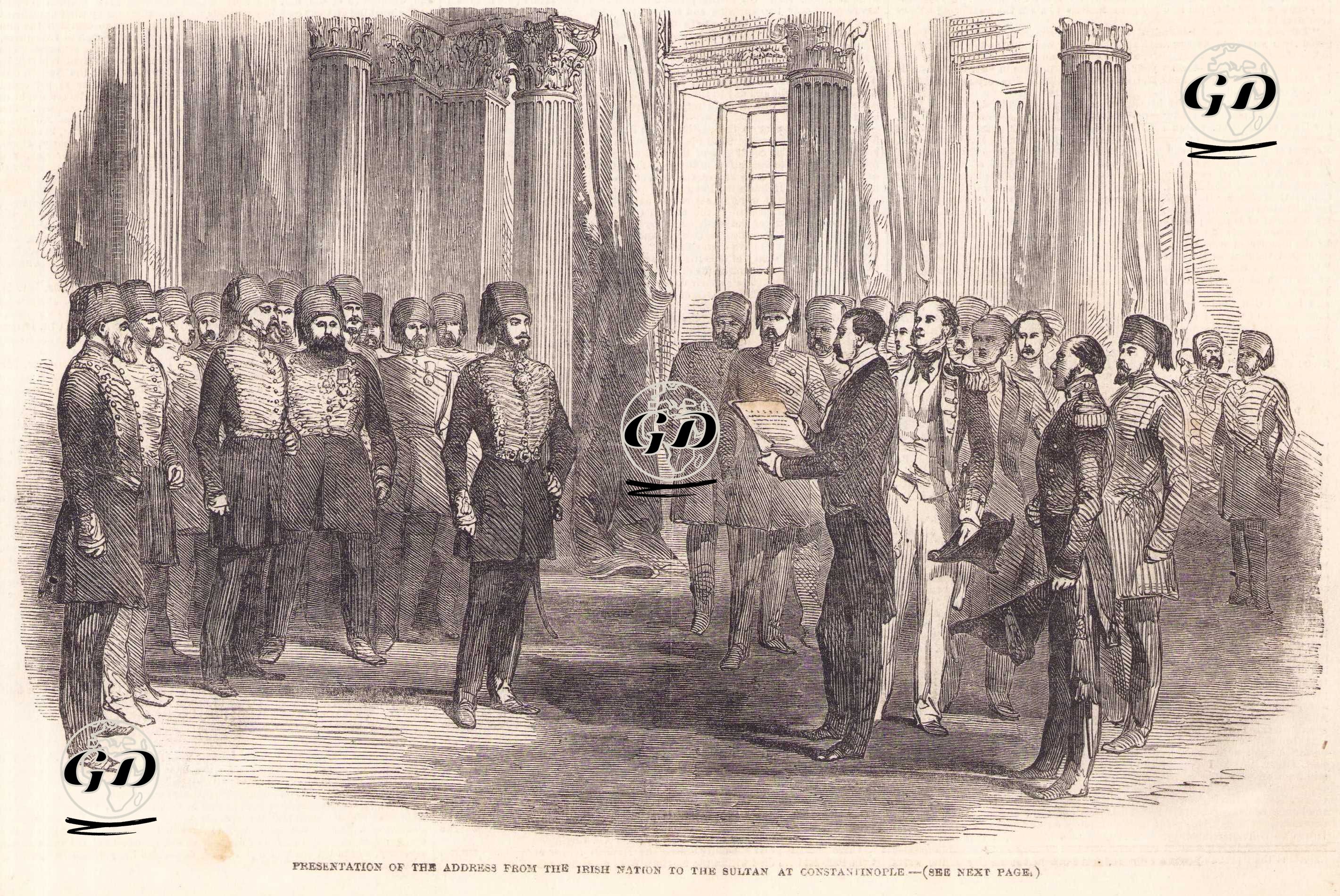 İrlanda Büyük Kıtlığı Sırasında Osmanlı Sultanı Abdülmecid’in İrlanda Halkına Gönderdiği Yardımlar Dolayısıyla İrlandalı Temsilcilerinin Halkı Adına Sultan’a Teşekkürlerini Sunmaları  -  - 1849
