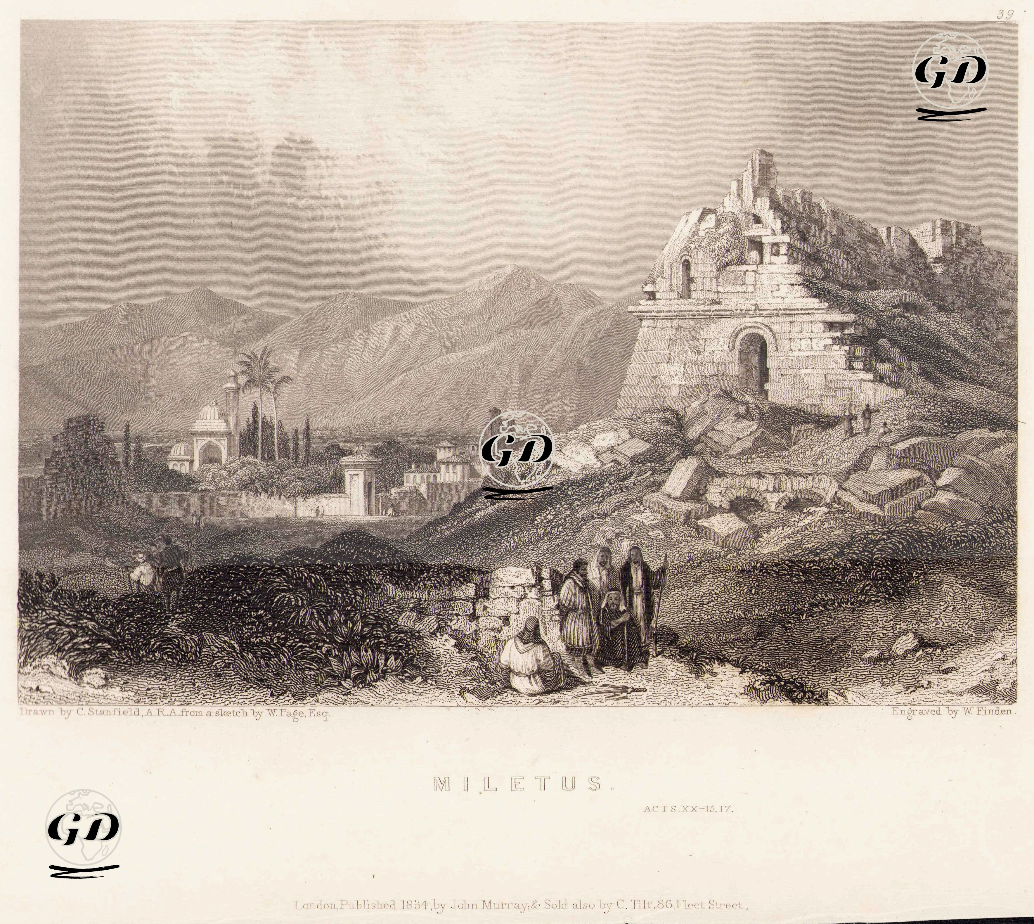 Milet Antik Şehri - Clarkson Stanfield (1793-1867)-William Page (1794-1872) - 1834