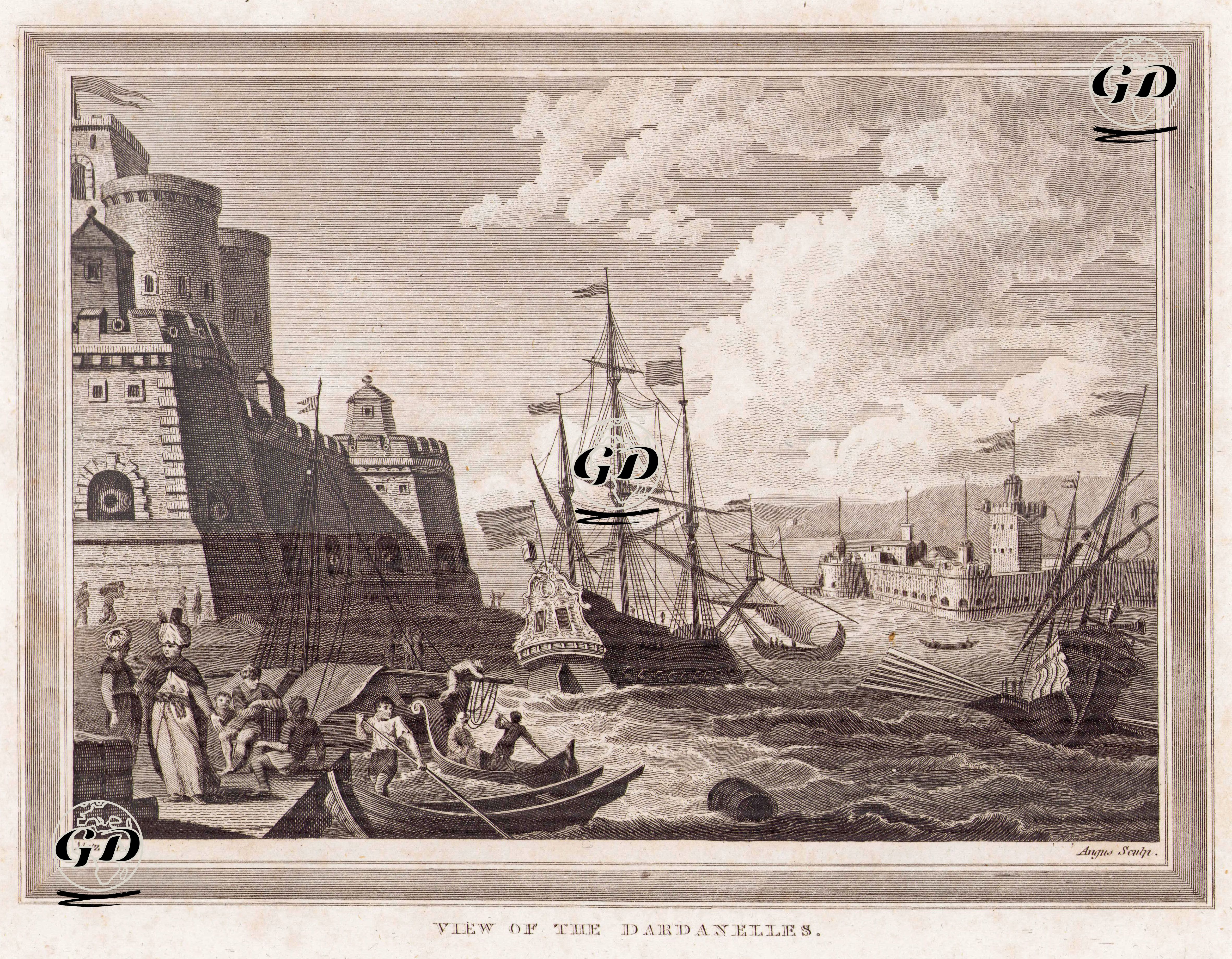 Çanakkale Boğazı Manzarası - Conrad Martin Metz (1749-1827) - 1782