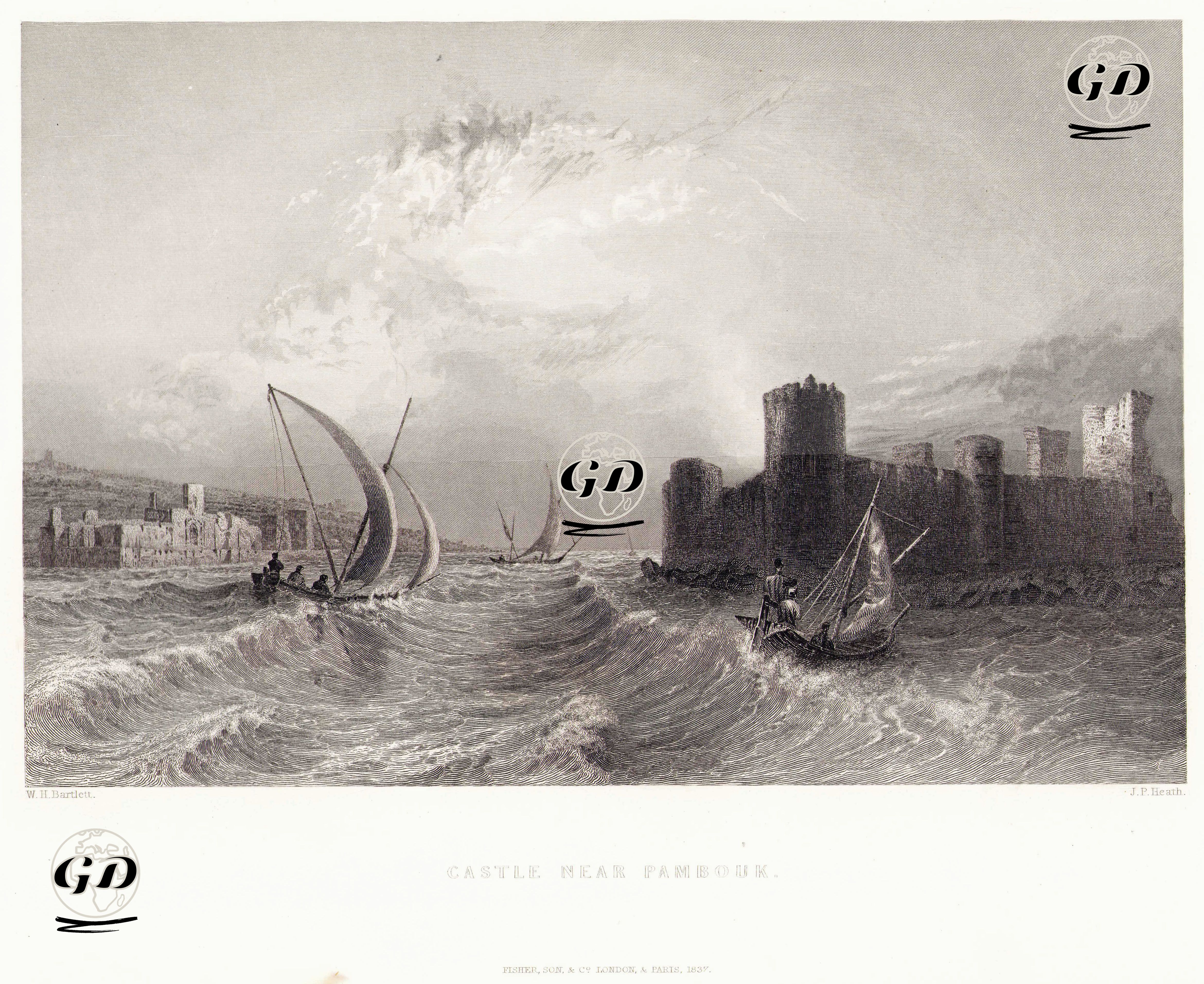 Kız (Atlas) Kalesi Ve Ayas (Yumurtalık) Kalesi  - William Henry Bartlett (1809-1854) - 1837